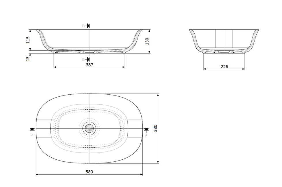 Domus Living Caria Above Counter Basin Matte White - Image 4