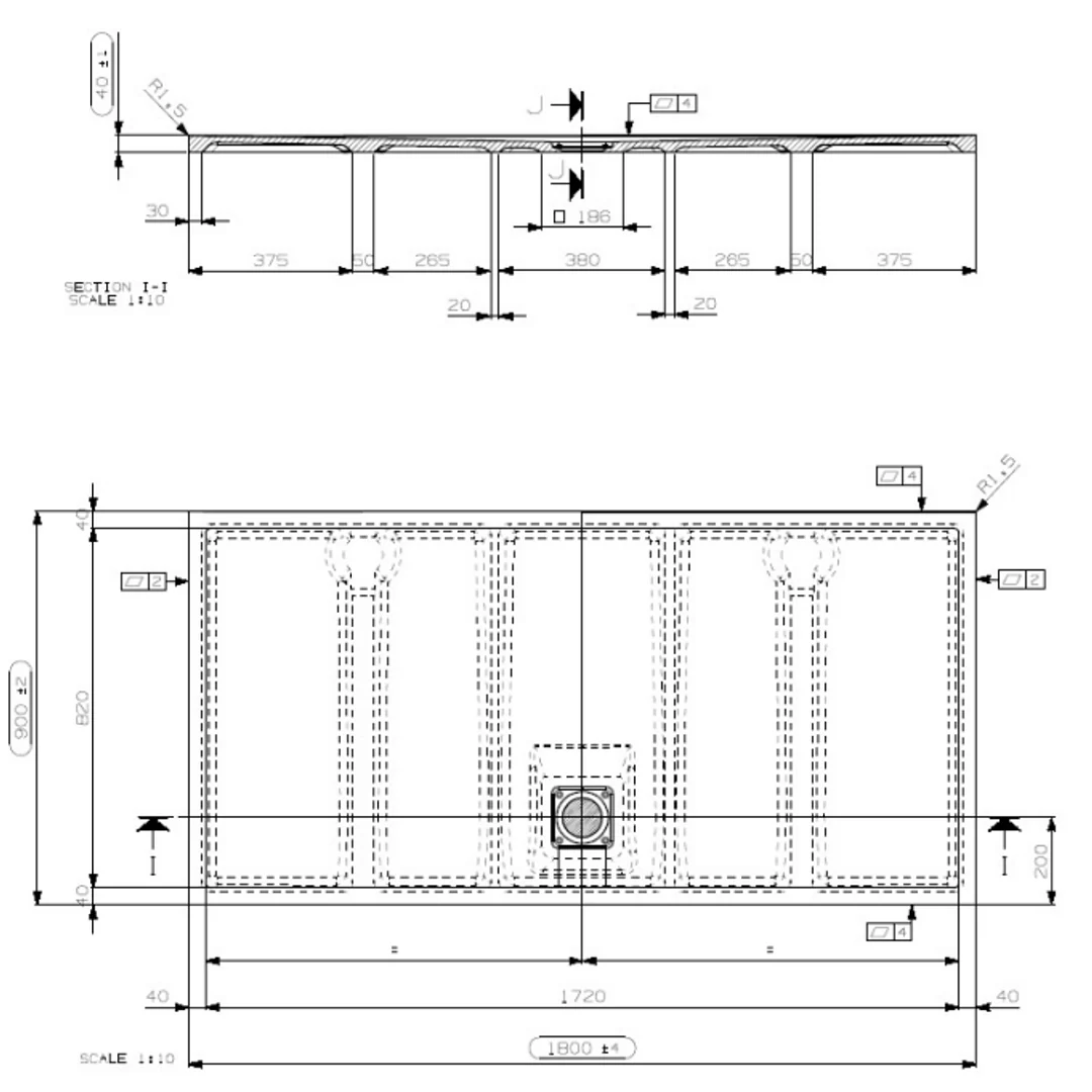 Domus Living Cemento Shower Tray 900mm X 1800mm - Image 2