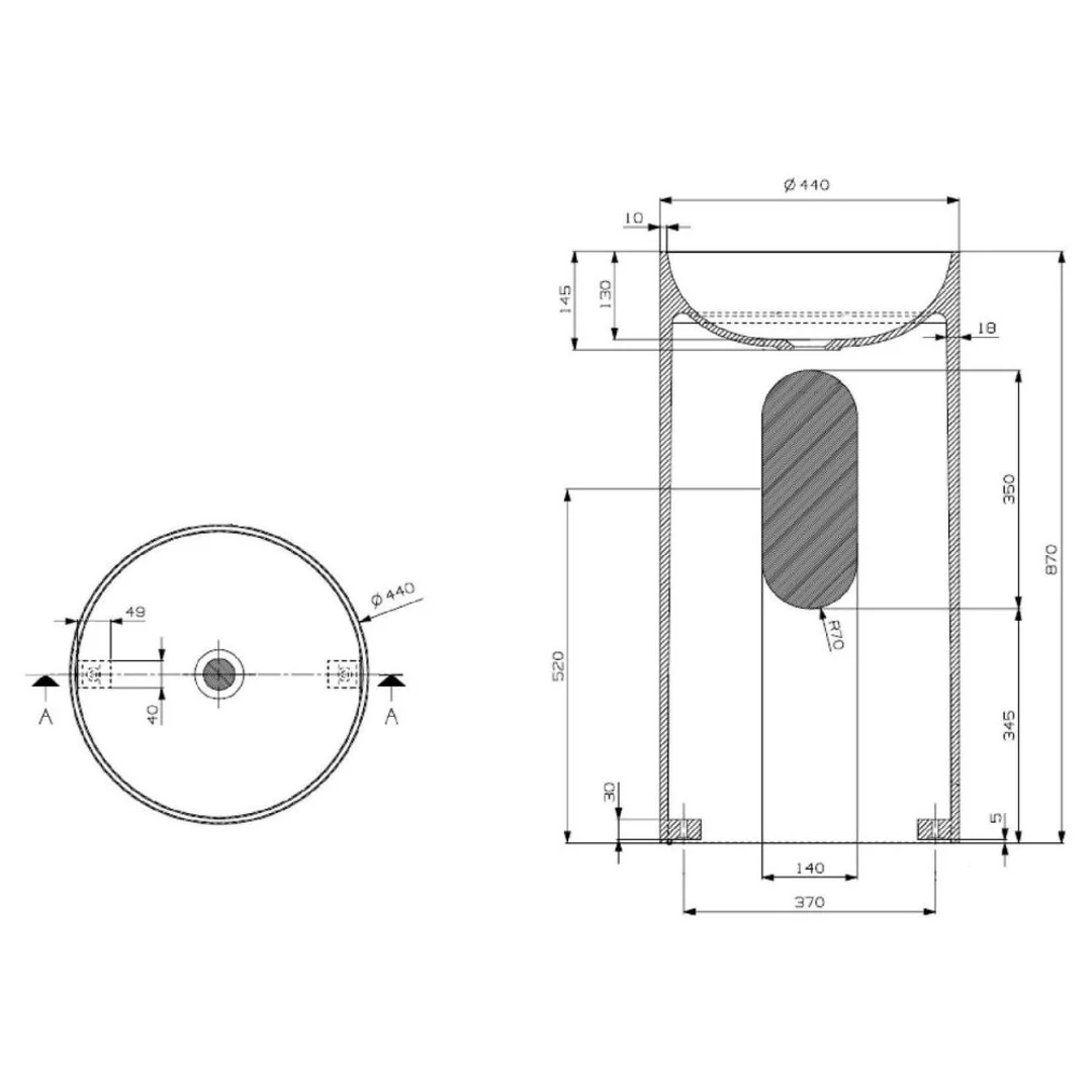 Domus Living Colonia Round O Freestanding Basin Custom Colour - Image 3