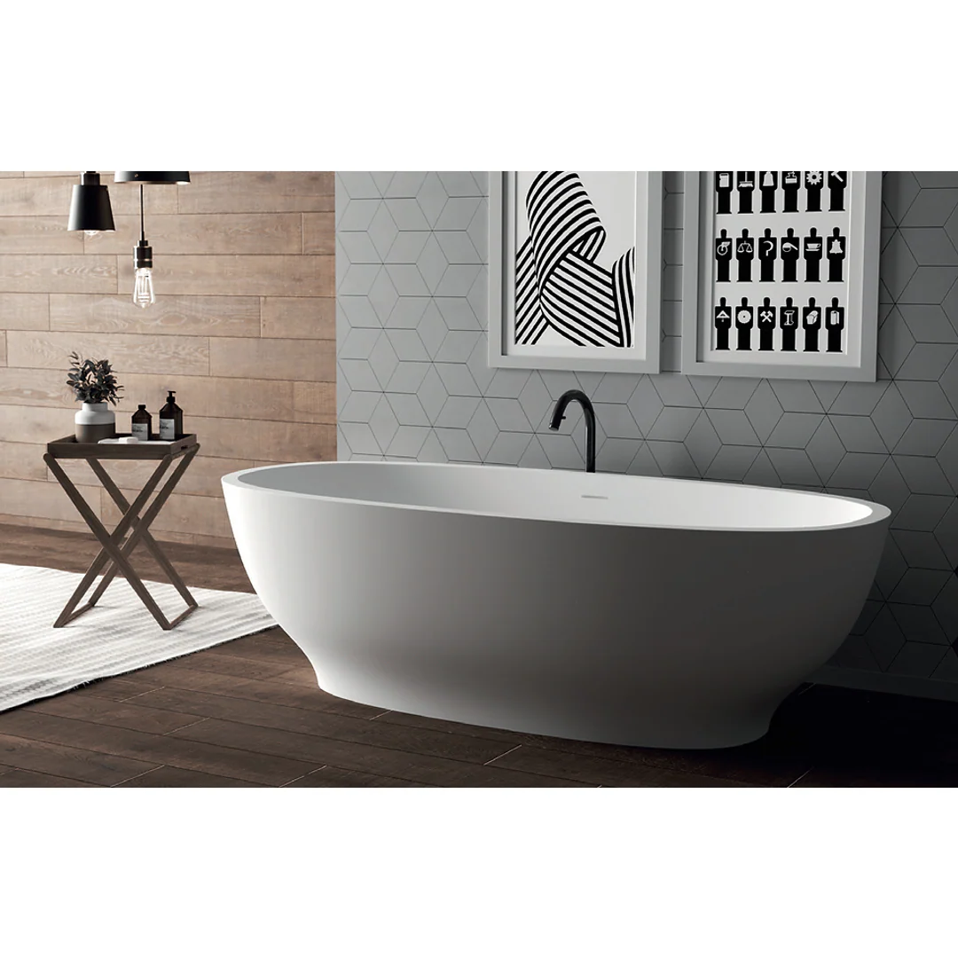 Domus Living Lemonia Freestanding Bath Matte White 1750mm - Image 2