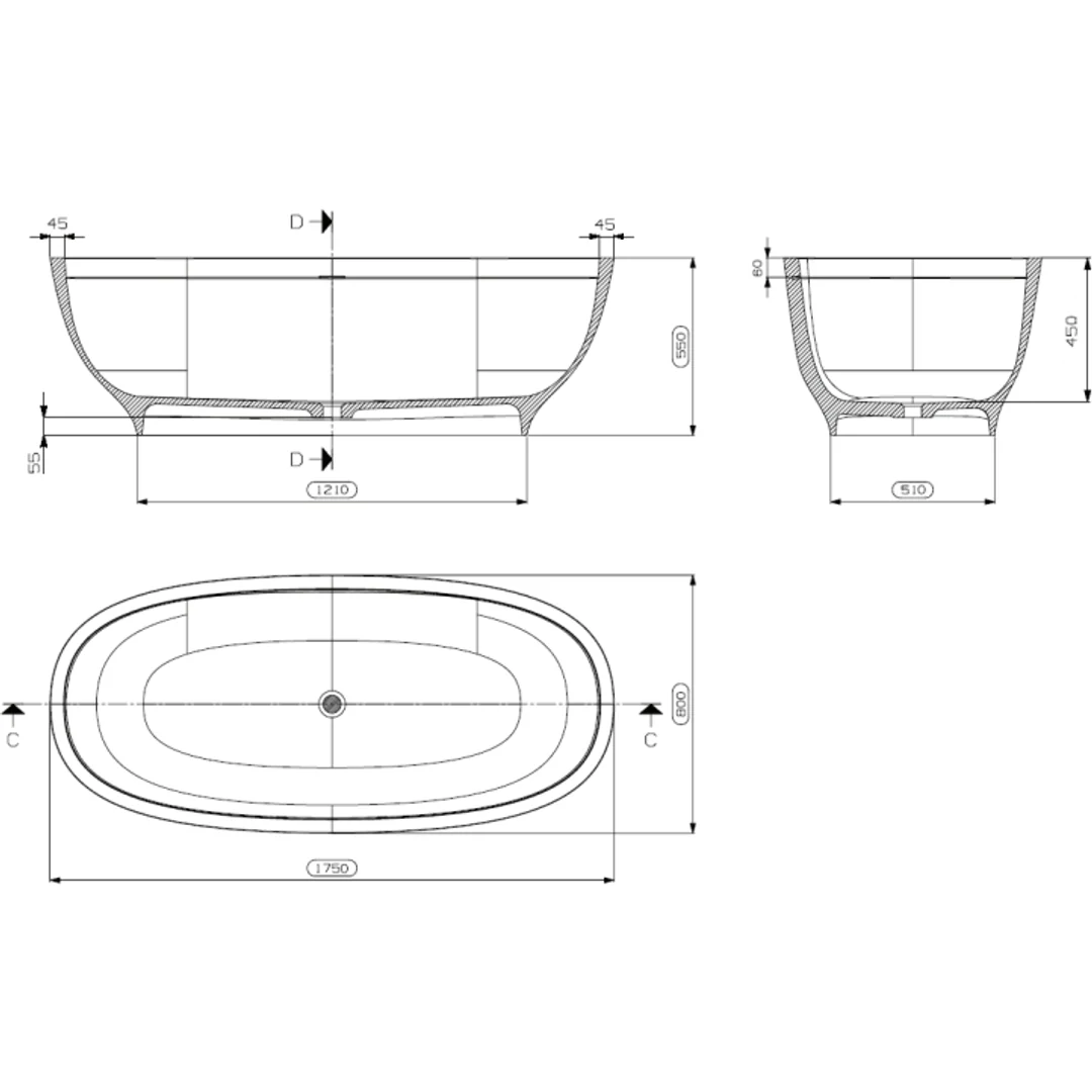 Domus Living Lemonia Freestanding Bath Matte White 1750mm - Image 3