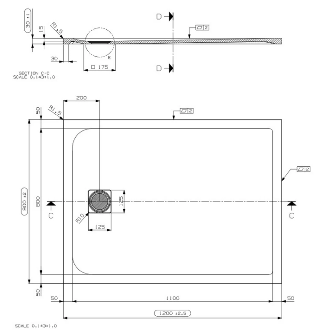 Domus Living Pietra Shower Tray 900mm X 1200mm - Image 2