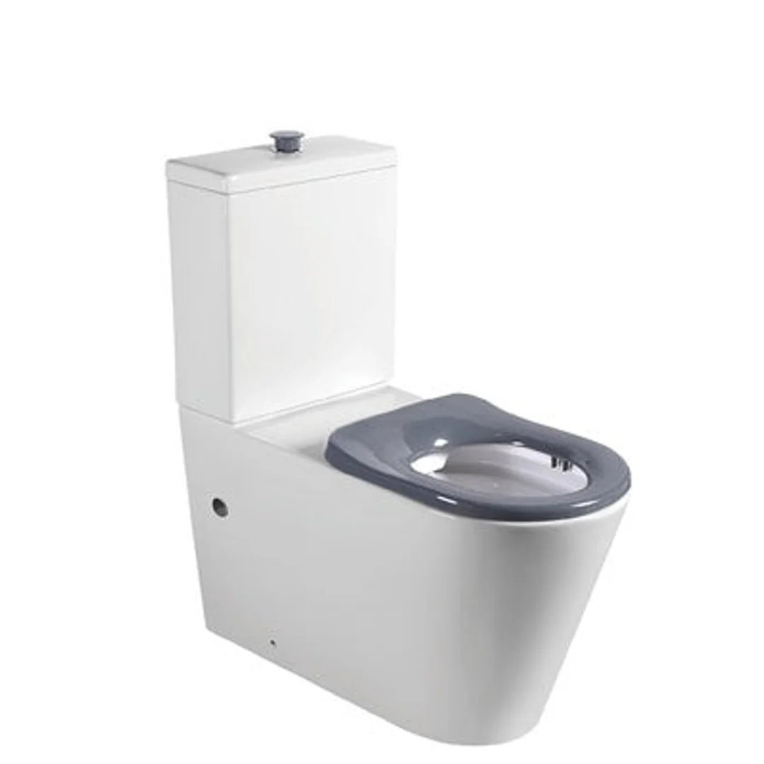 Ect Global Extracare Wall Faced Toilet Suite Inclduing Grey Seat And Button - Image 2