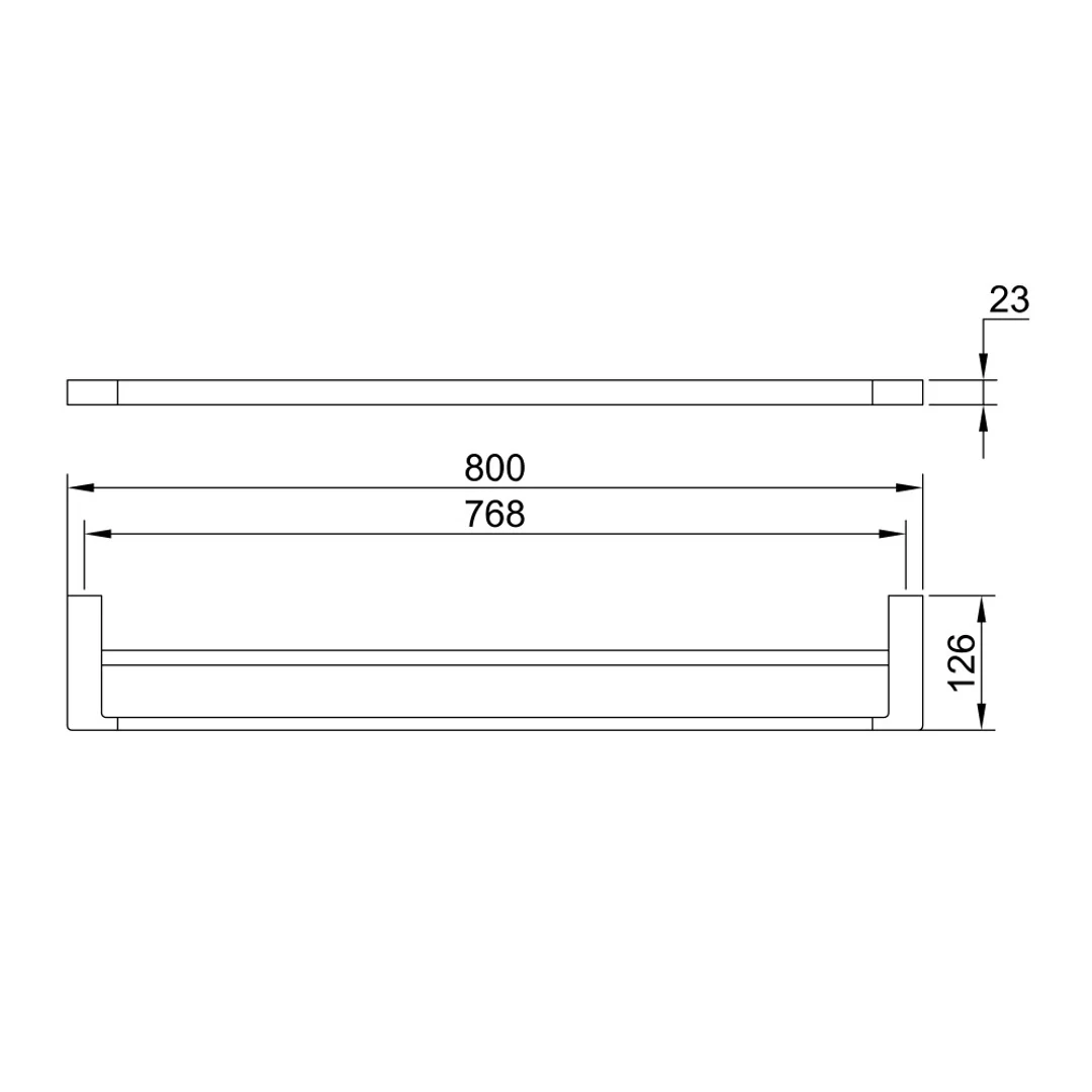 Streamline Eneo Double Towel Rail 80cm - Satin Nickel PVD - Image 3