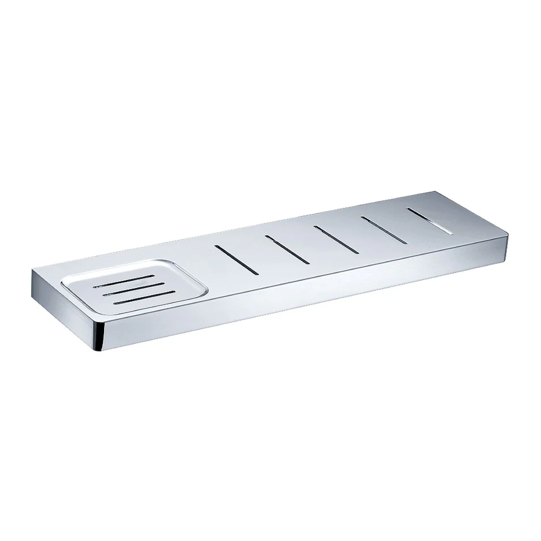 Streamline Eneo Shelf With Integrated Soap Dish And Drain Holes 37cm - Satin Nickel PVD - Image 2