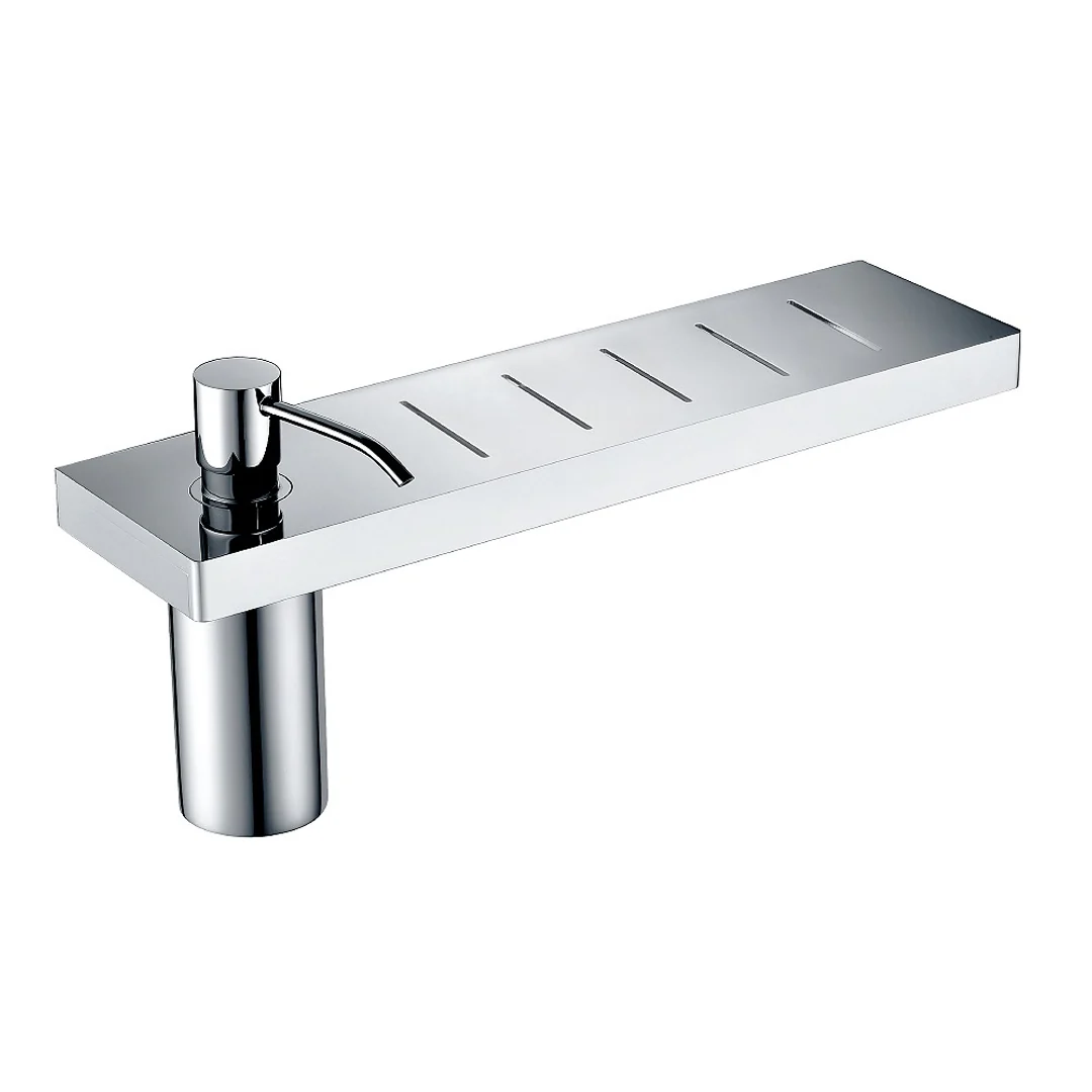 Streamline Eneo Shelf With Liquid Soap Dispenser 40cm - Matt Black - Image 2