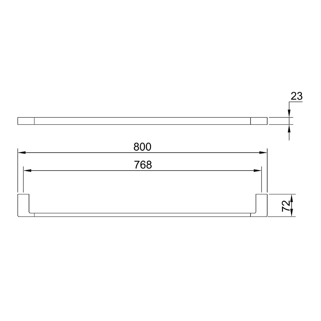 Streamline Eneo Towel Rail 80cm 80cm - Satin Nickel PVD - Image 3