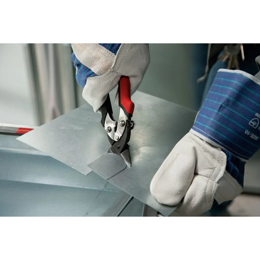 Erdi 180mm Offset Compound Action Tin Snips (Red) - Image 4
