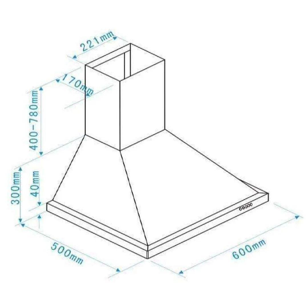 Euro 60Cm Canopy Rangehood S/Steel Ea60Sx - Image 4