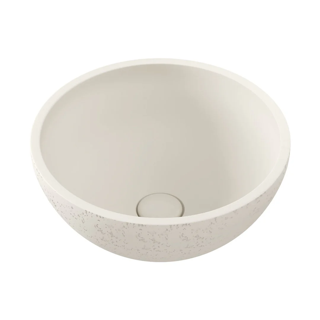 Fienza Alba Round Concrete Above Counter Basin, Warm White - Image 3