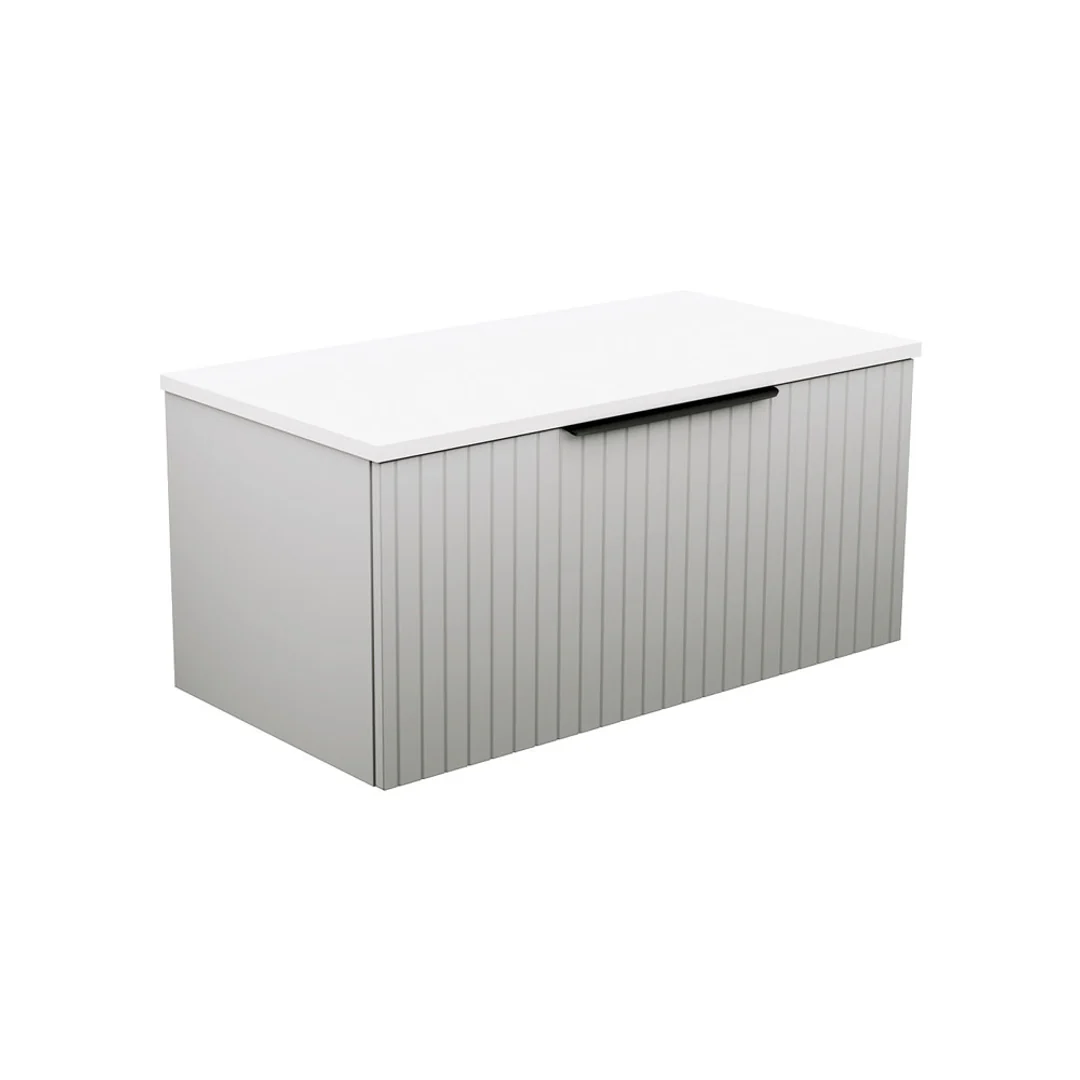Fienza Bayview 900 Wall Hung Vanity 1Dr Satori Concrete - Image 2