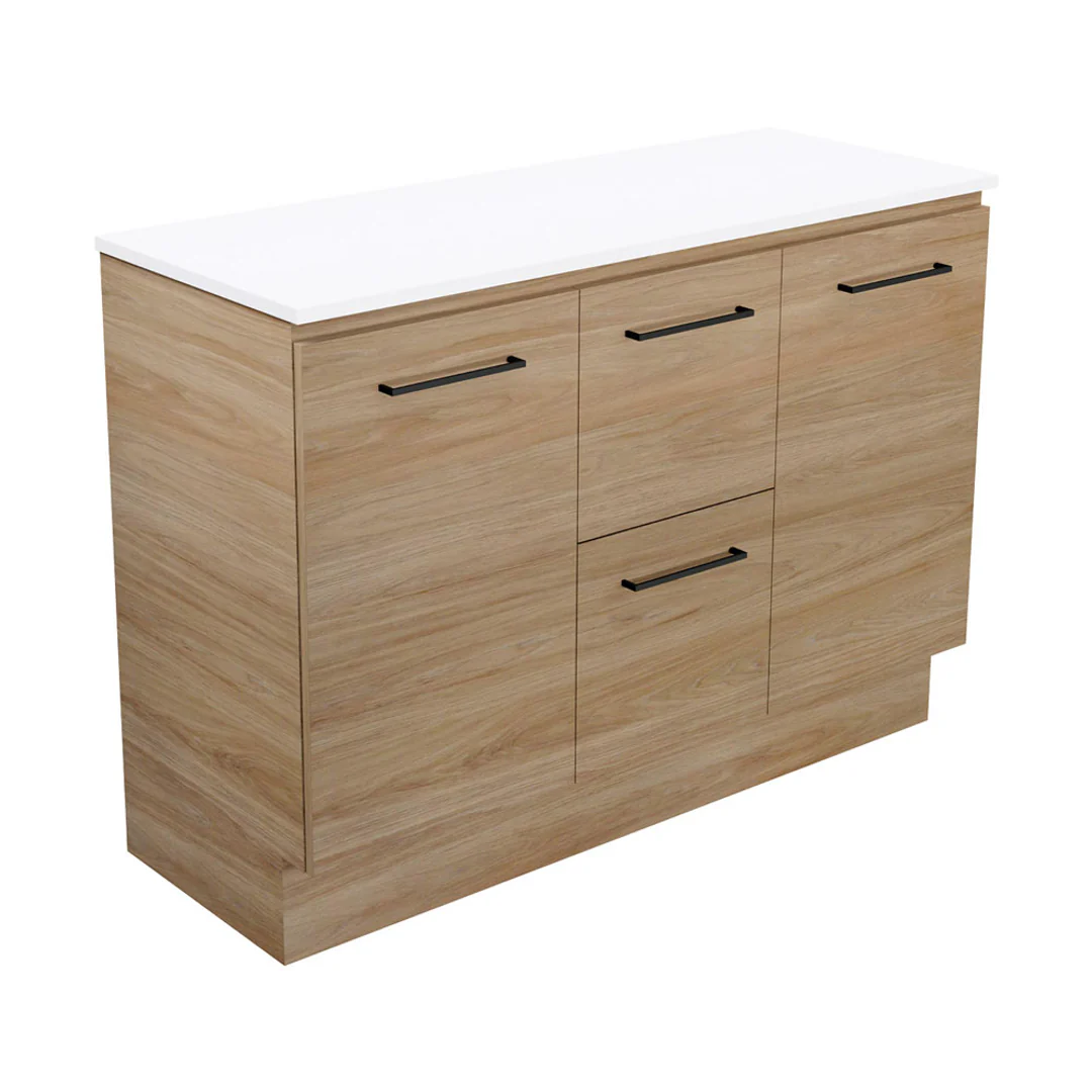 Fienza Carmen 1200 Dbl All Drawer Floor Standing Vanity Prem Stone A/C Only Basin Not