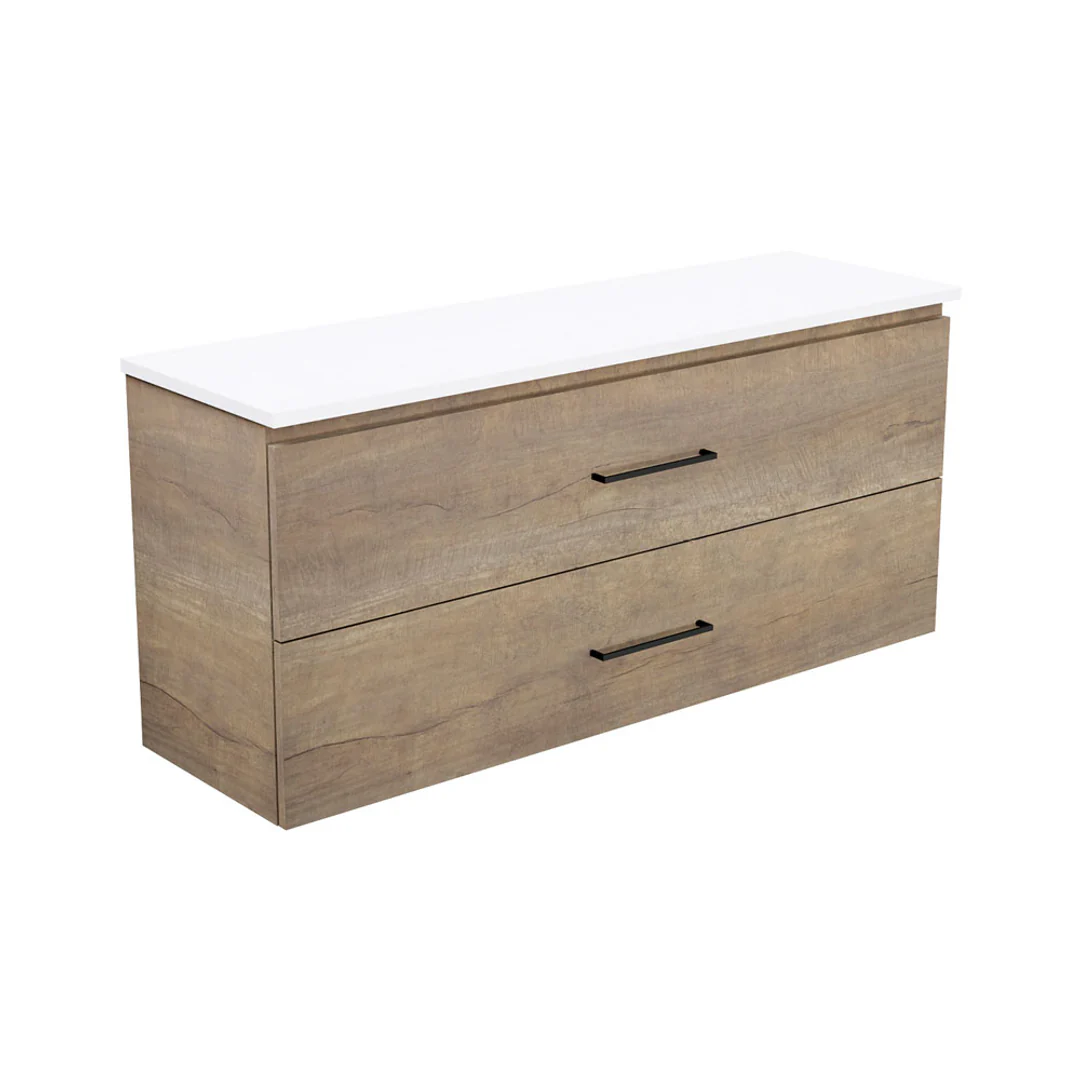 Fienza Carmen 1200 Ensuite All Drawer Wall Hung Vanity Delgado Top - Image 2
