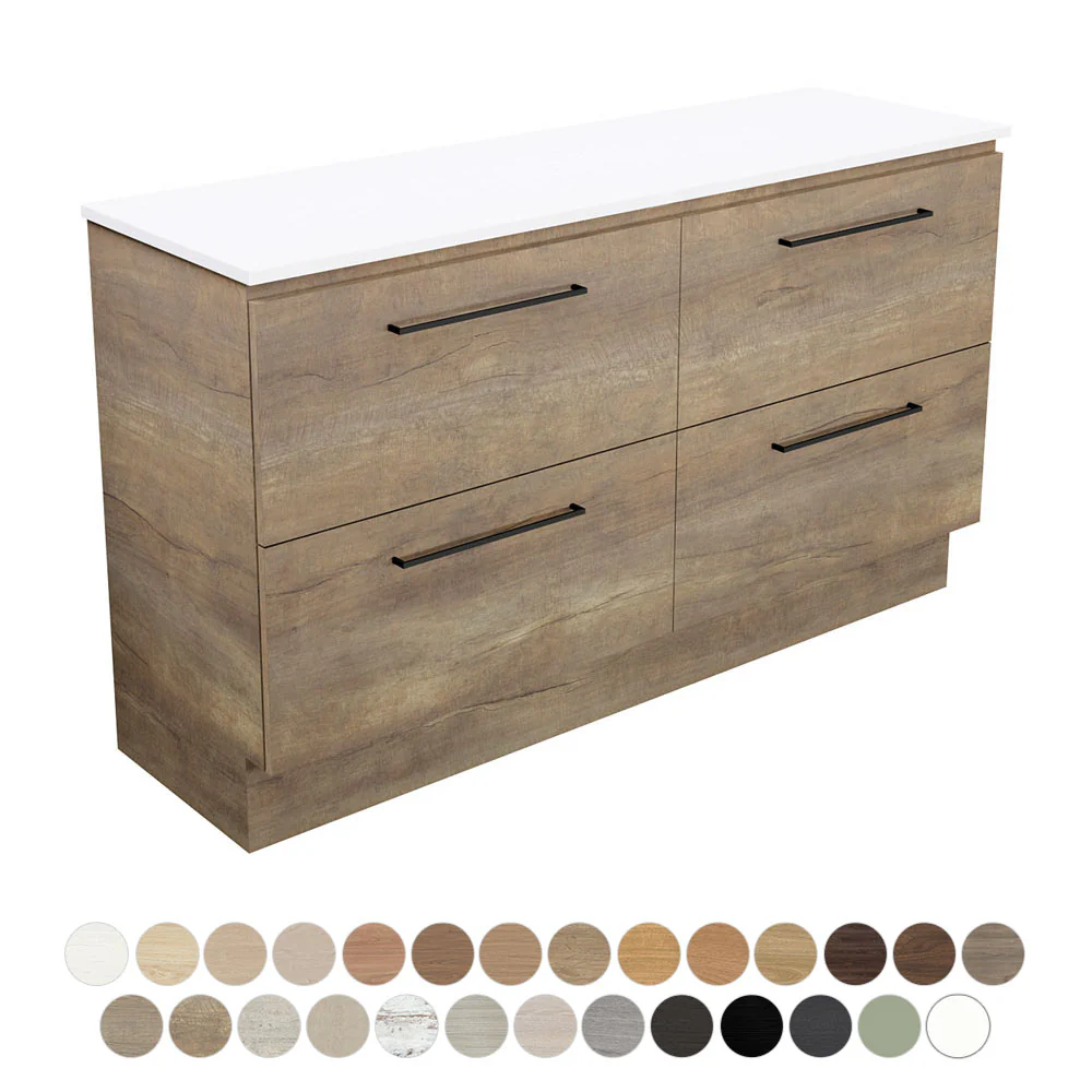 Fienza Carmen 1500 Dbl All Drawer Floor Standing Vanity Standard Stone - Image 4