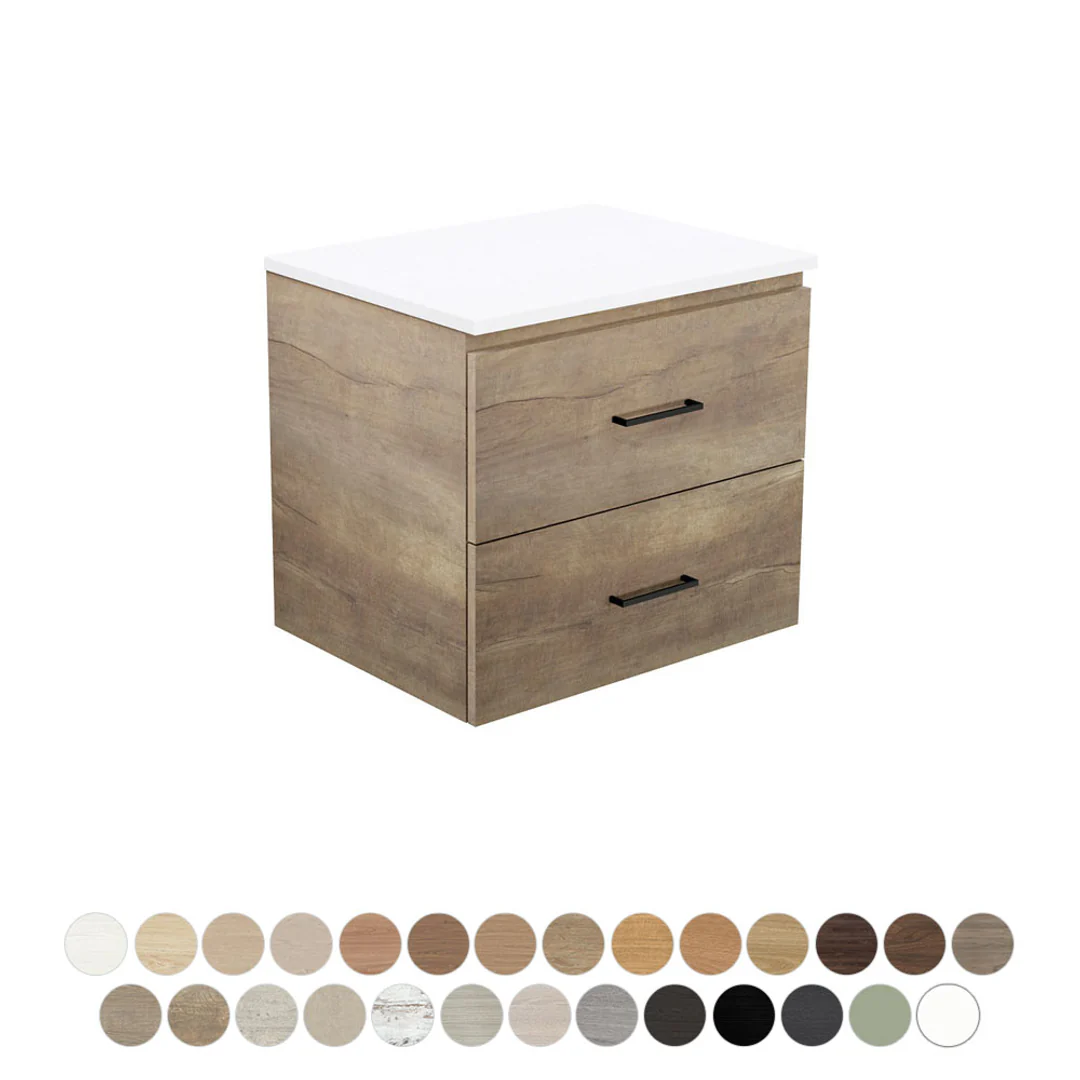 Fienza Carmen 600 All Drawer Wall Hung Vanity Premium Stone - Image 3
