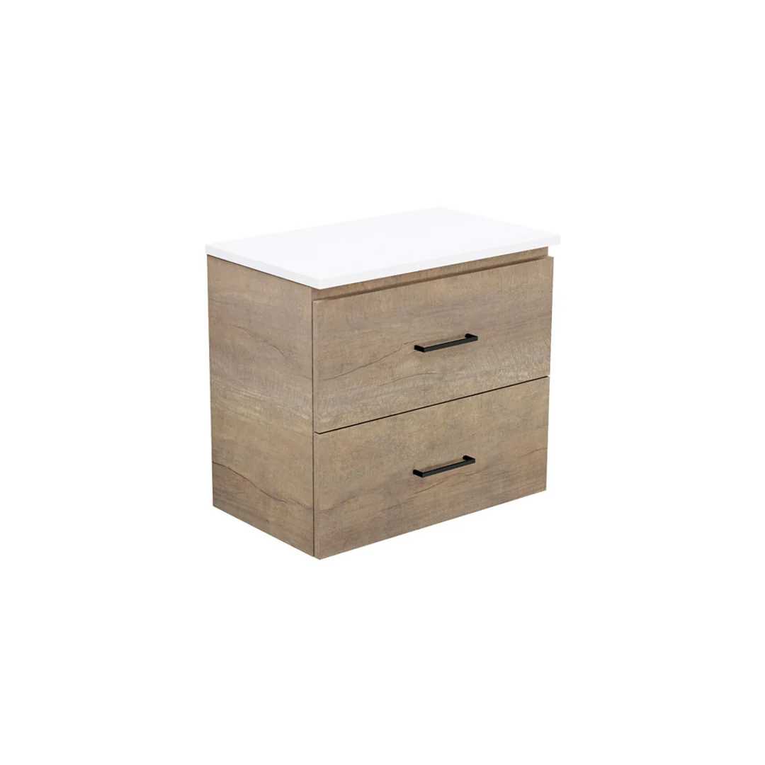 Fienza Carmen 600 Ensuite All Drawer Wall Hung Vanity Delgado Top