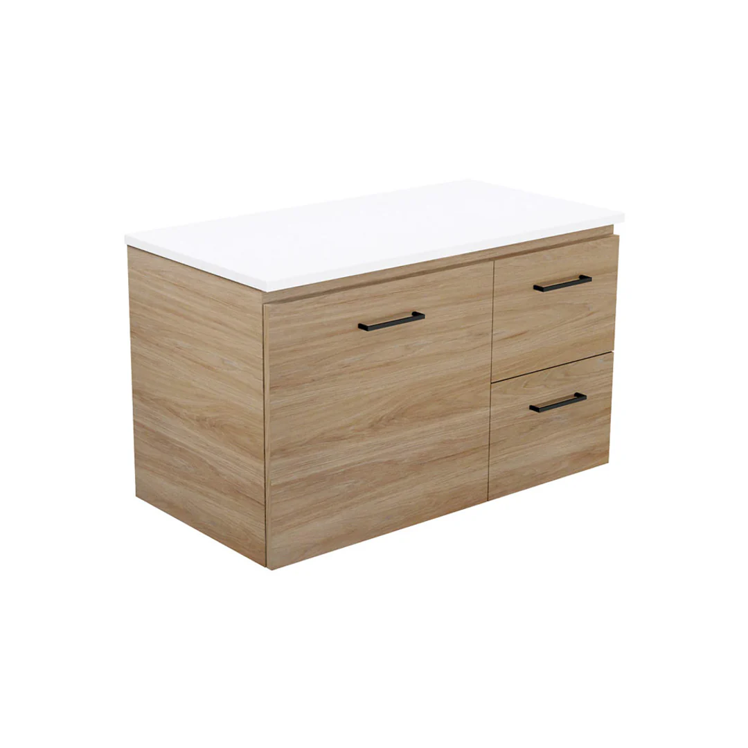 Fienza Carmen 900 Wall Hung Vanity 1D/2Dr Satori Concrete