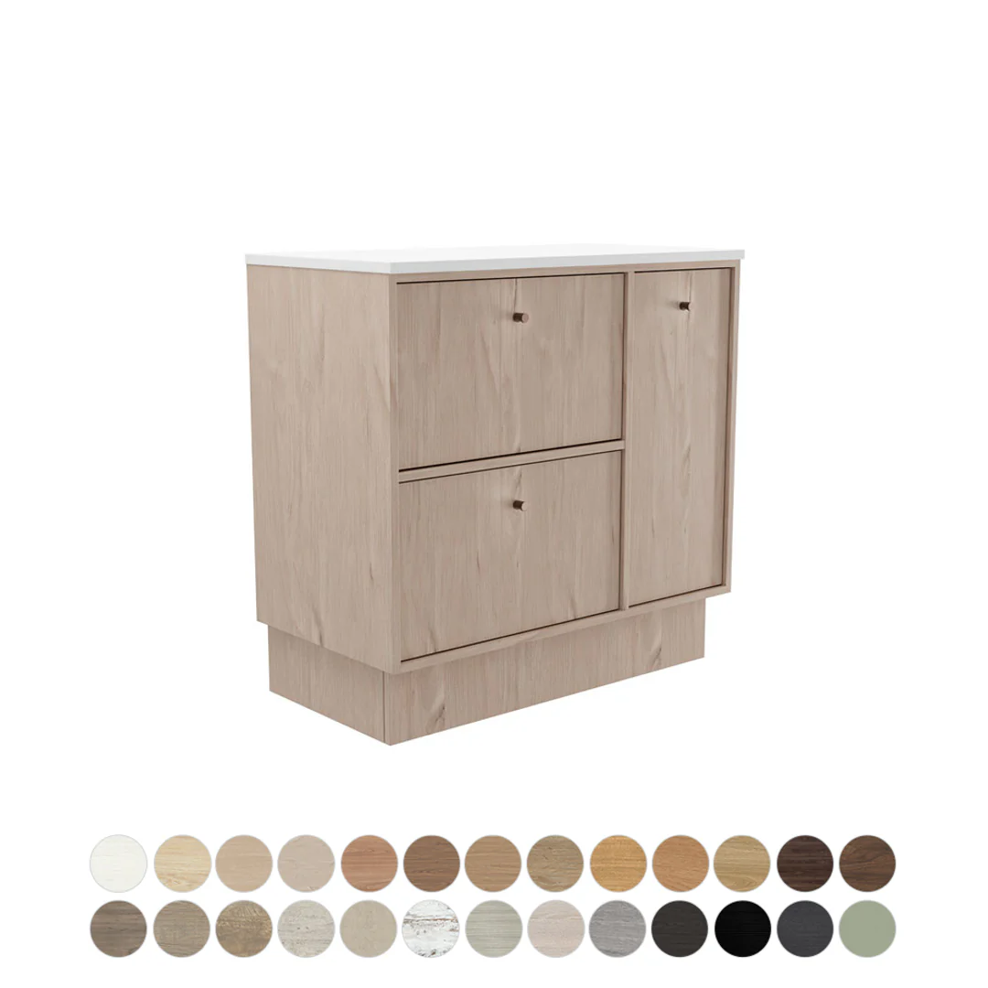Fienza Cierra 900 Floor Standing Vanity Solid Surface Top Right Drawer And Bowl