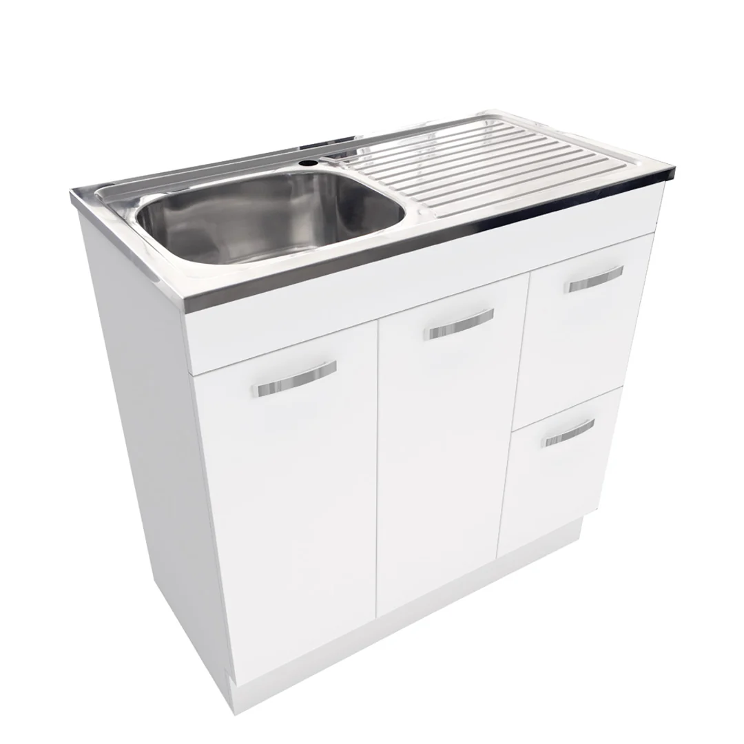 Fienza Citi 900 Unicab Vanity On Kick Solid Doors Left Hand Drawers Nth