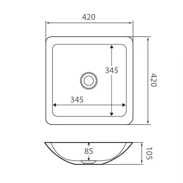 Classique 420 Matt Black Stone Basin(Fienza P#:Csb02-Mb) - Image 7
