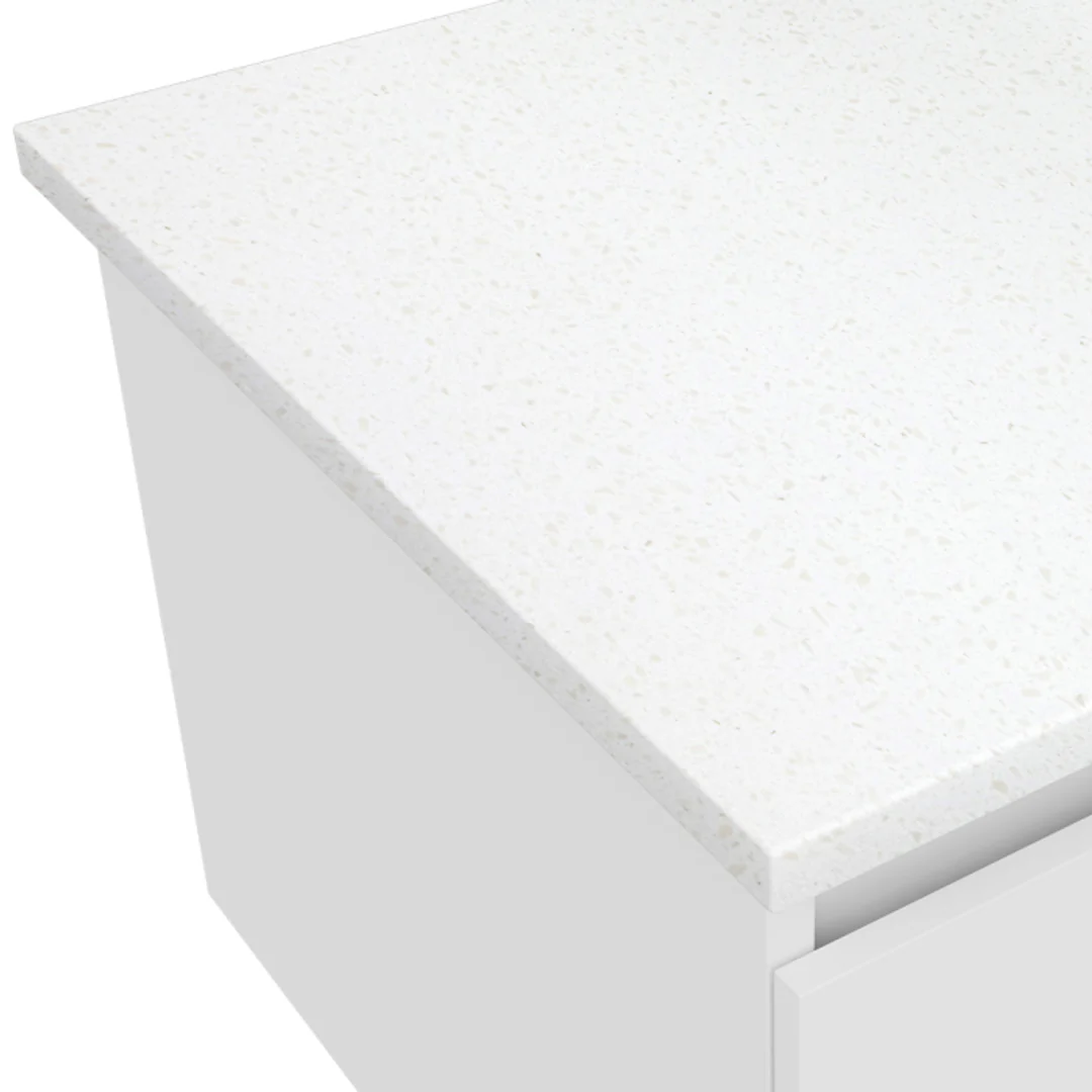 Fienza Edge 450 Ensuite Wall-Hung Vanity, No Overflow, Satin White - Image 2