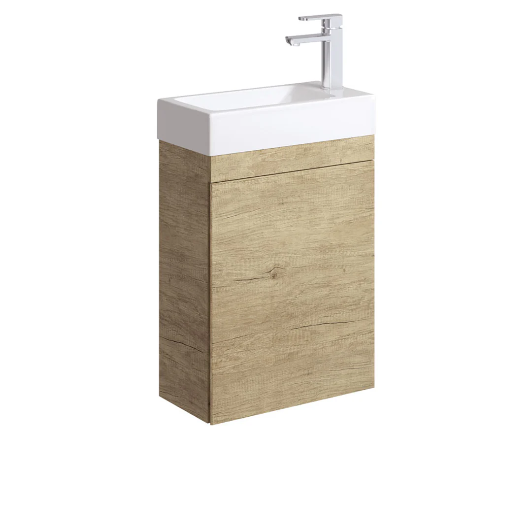 Fienza Edge 450 Ensuite Vanity Scandi Oak - Wall Hung - Image 2