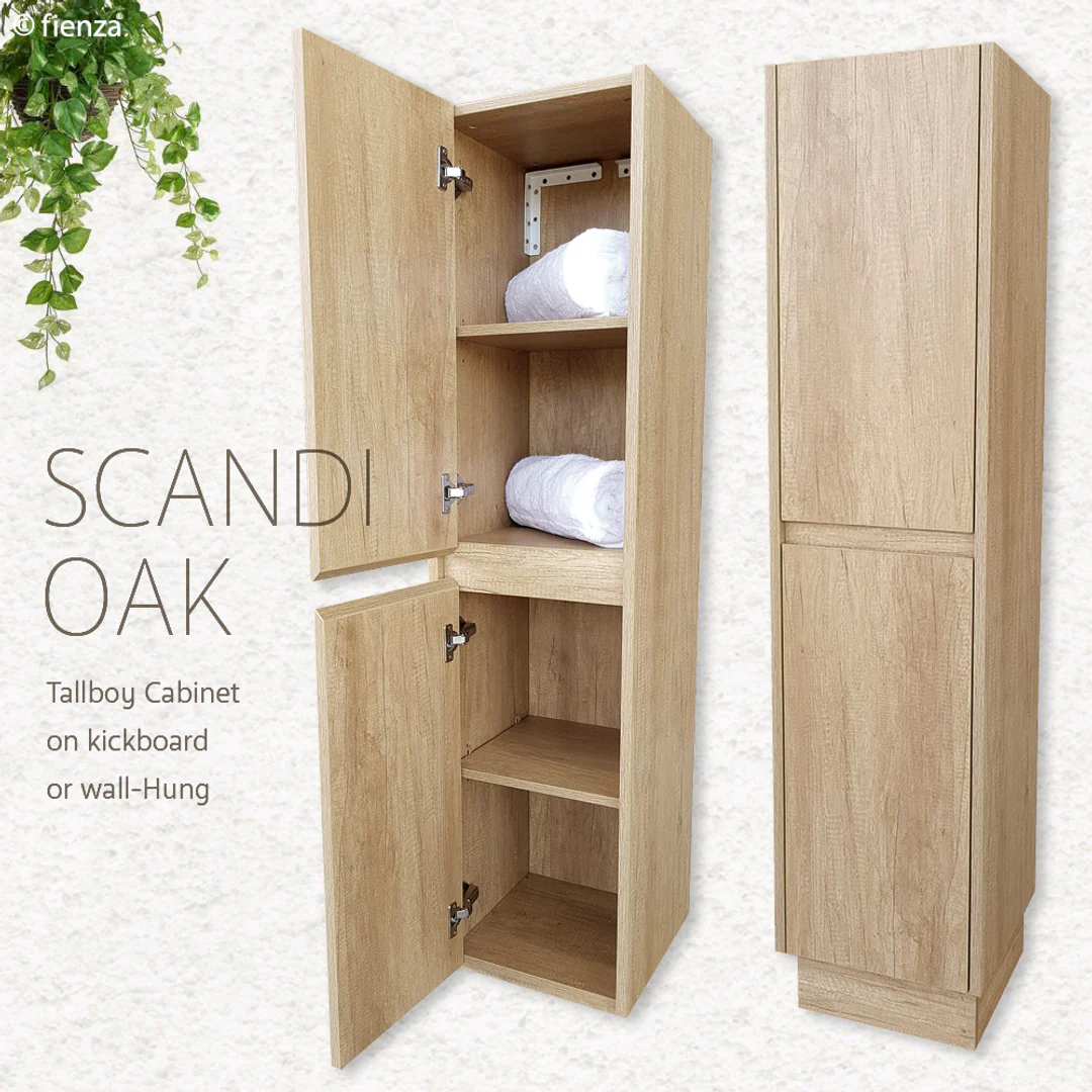 Fienza Edge Scandi Oak Wall-Hung Tallboy - Image 3