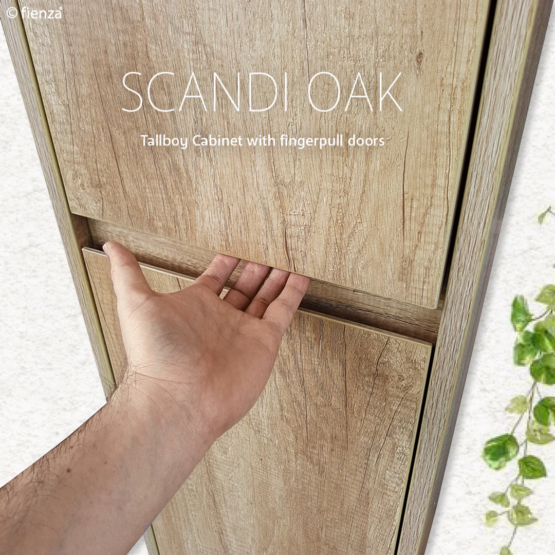 Fienza Edge Scandi Oak Wall-Hung Tallboy - Image 7