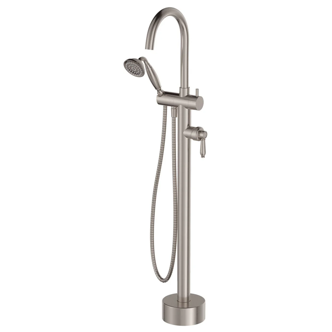 Fienza Eleanor Floor Mixer & Shower Brushed Nickel / Brushed Nickel - Image 2