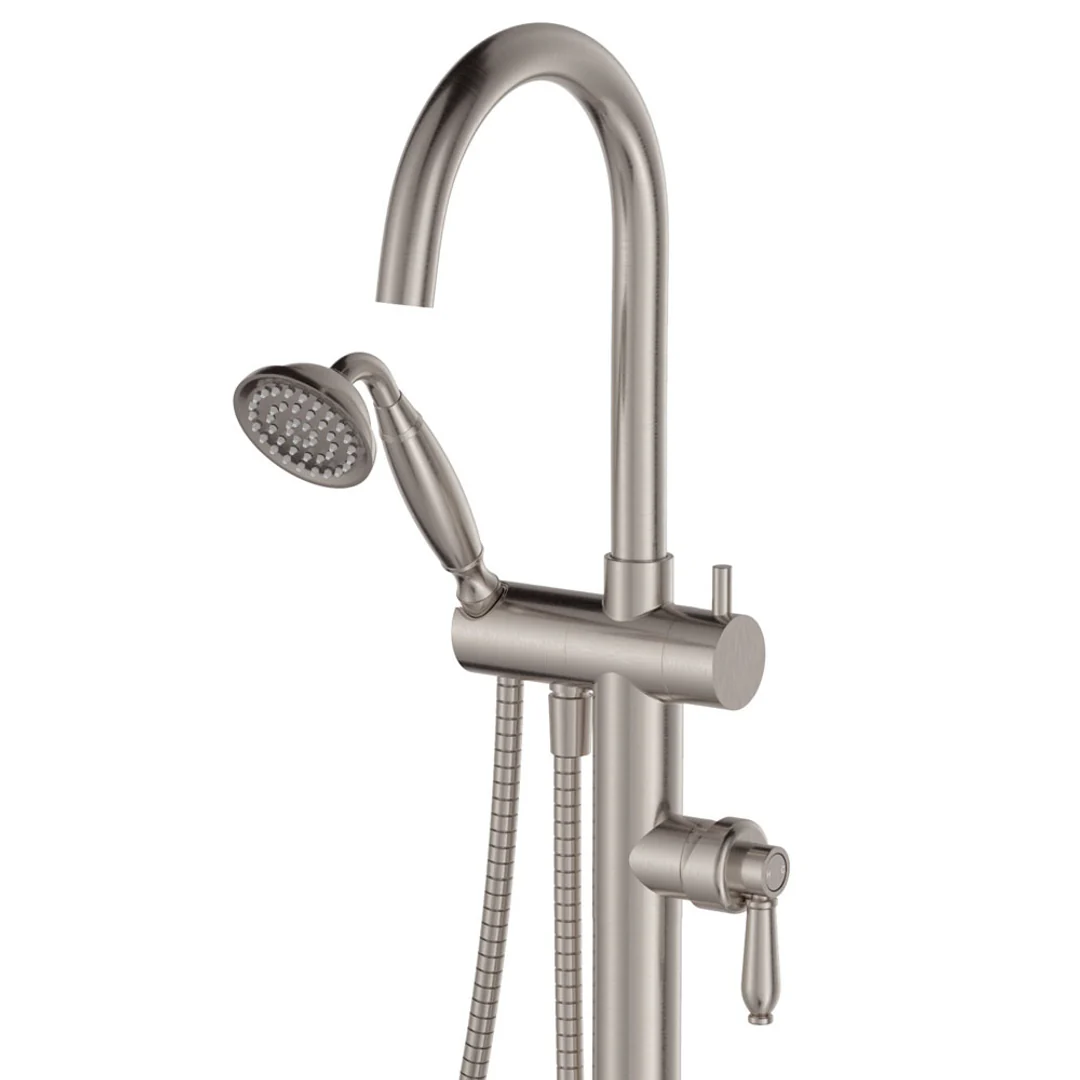 Fienza Eleanor Floor Mixer & Shower Brushed Nickel / Brushed Nickel - Image 6
