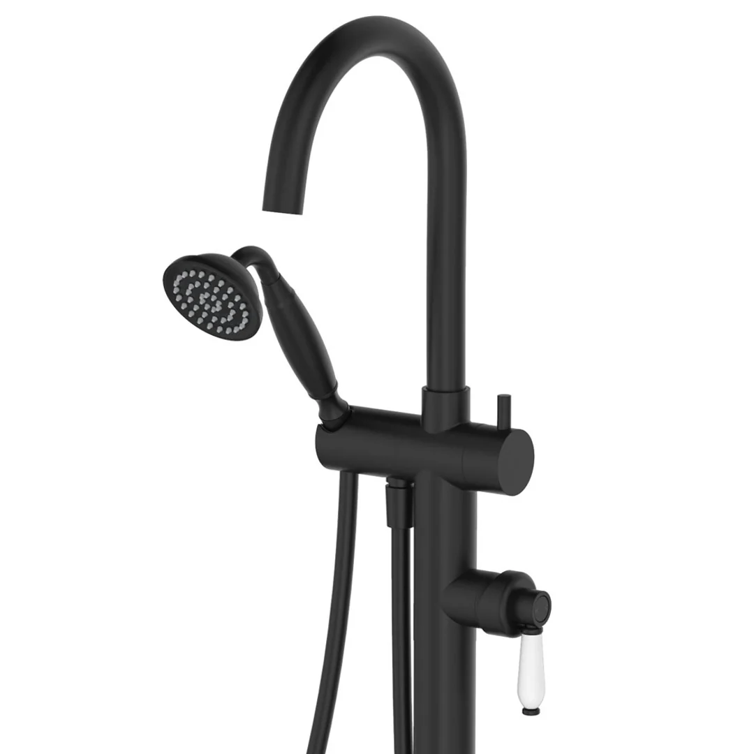 Fienza Eleanor Floor Mixer & Shower Matte Black / Ceramic - Image 5