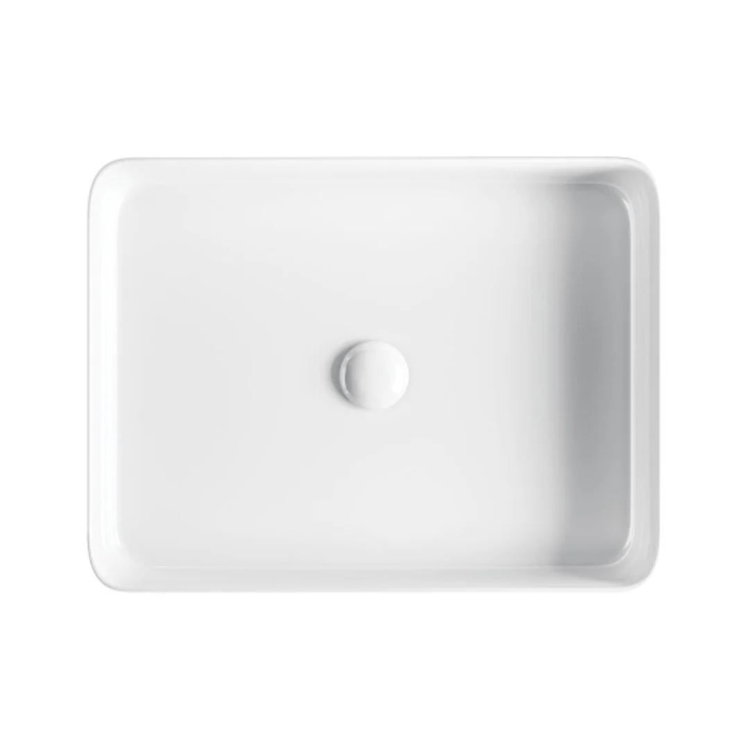 Fienza Eleanor Fluted Rectangle Above Counter Basin Gloss White 500X380X100mm Rb467 - Image 2