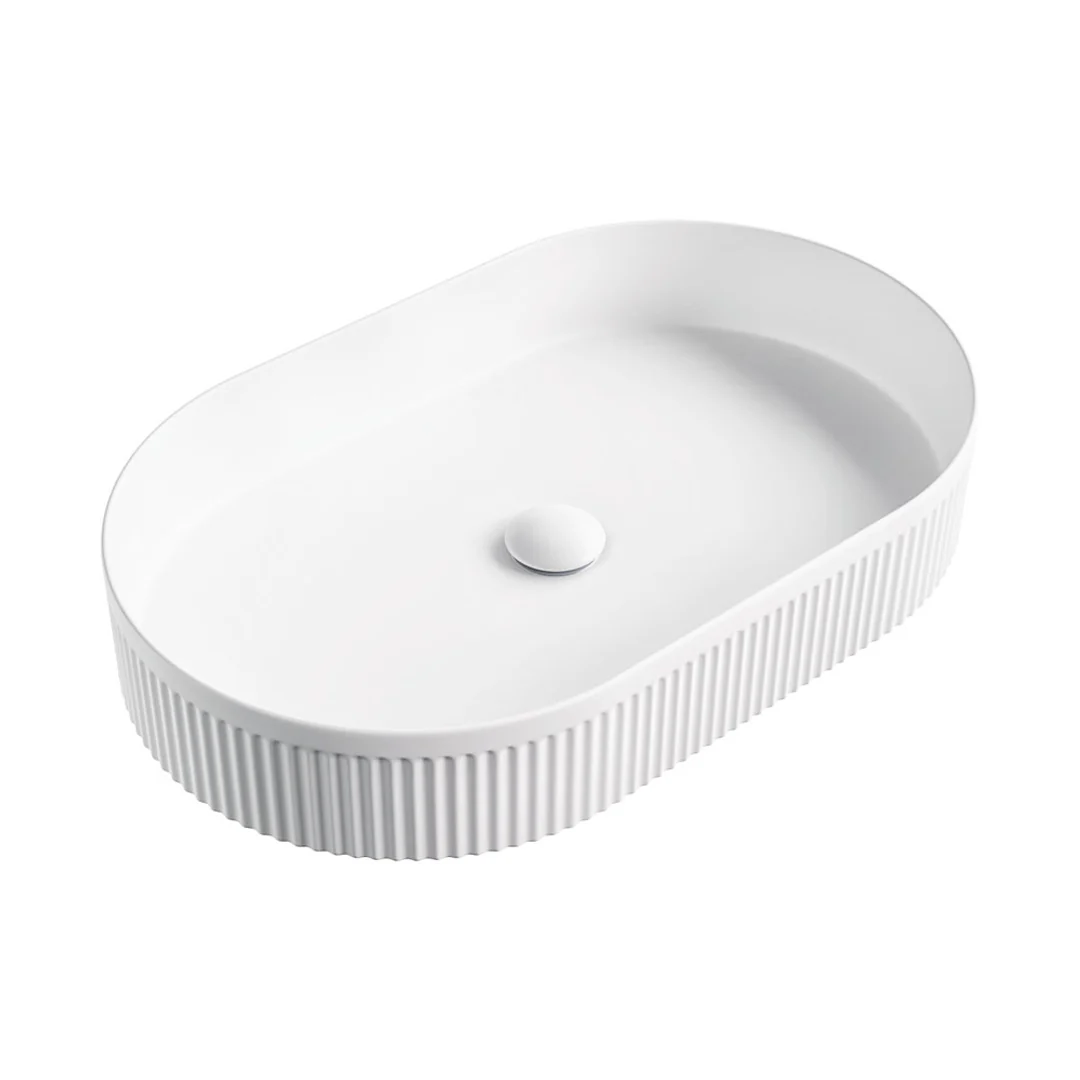 Fienza Eleanor Oval Above Counter Basin Matte White
