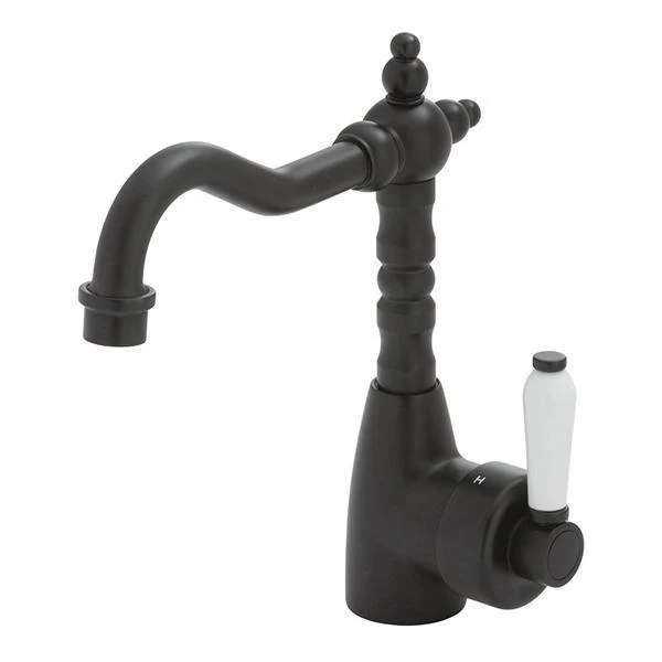 Fienza Eleanor Shepperds Crook Basin Mixer Matte Black Ceramic Handle - Image 3