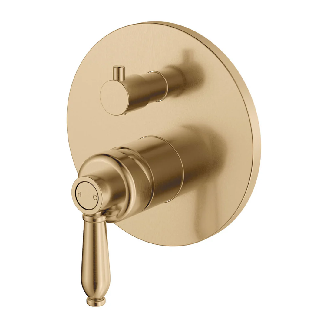 Fienza Eleanor Wall Mixer Diverter Urban Brass/Urban Brass Handle