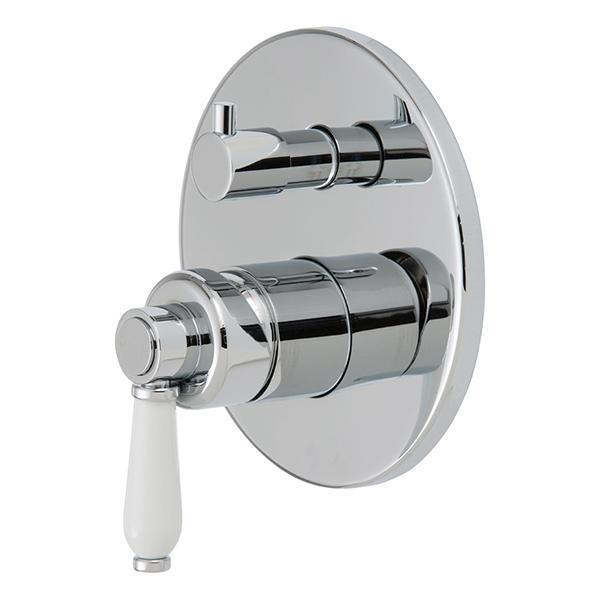 Fienza Eleanor Wall Mixer With Divertor Chrome With White Ceramic Handle - Image 4