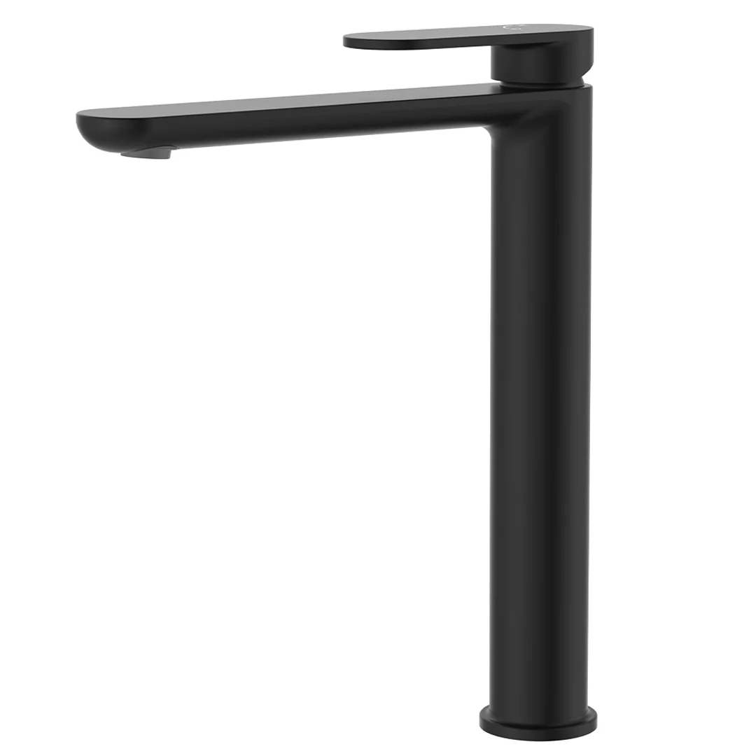 Fienza Empire Slim Tall Basin Mixer Cold Start Matte Black Lf