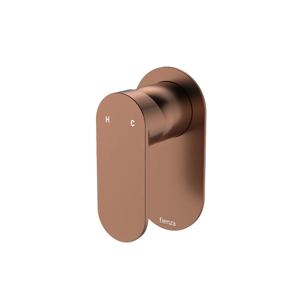Fienza Empire Slim Wall Mixer Oval Plate Brushed Copper Lf