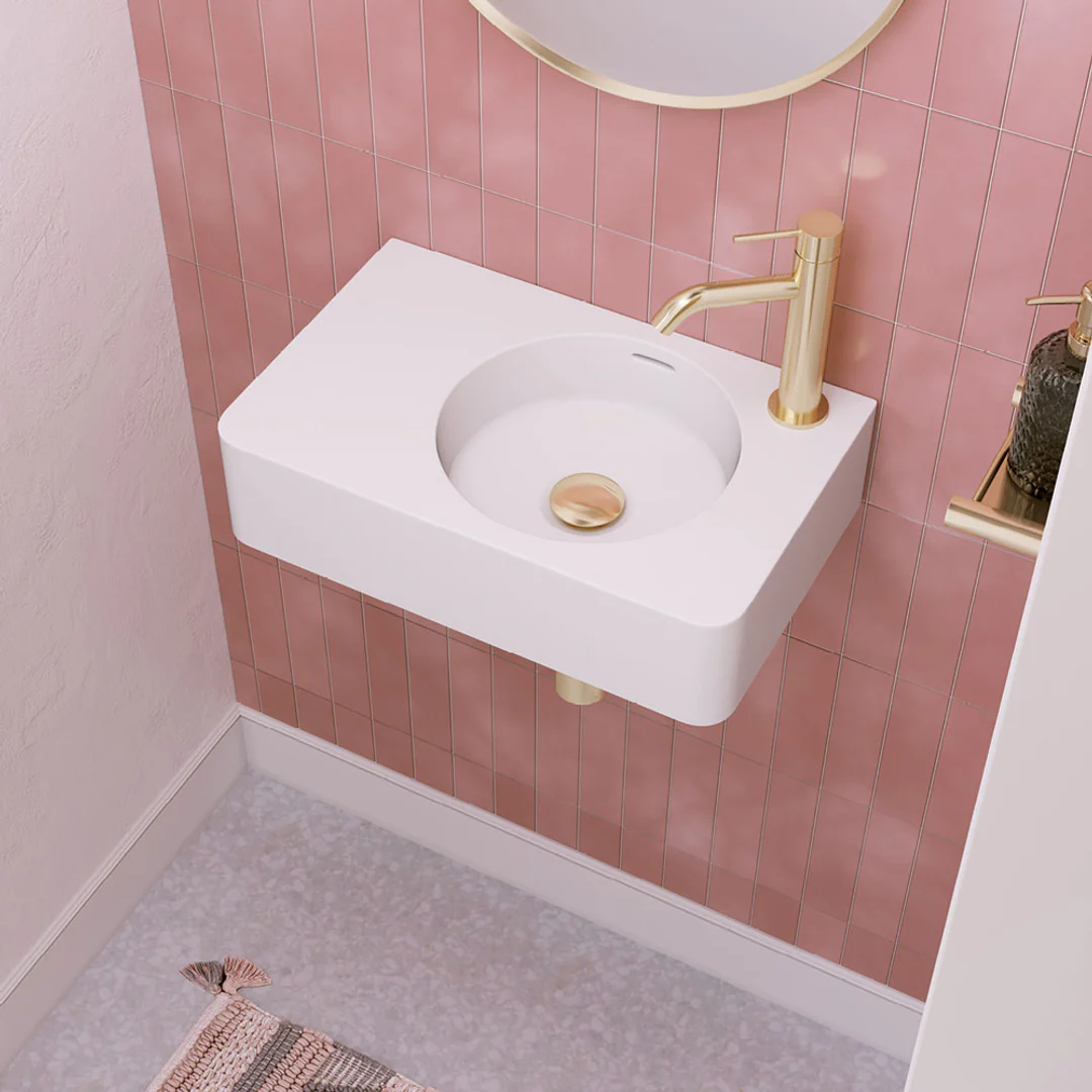 Fienza Encanto 470 Solid Surface Wall Hung Basin 470mm 1Th - Image 5
