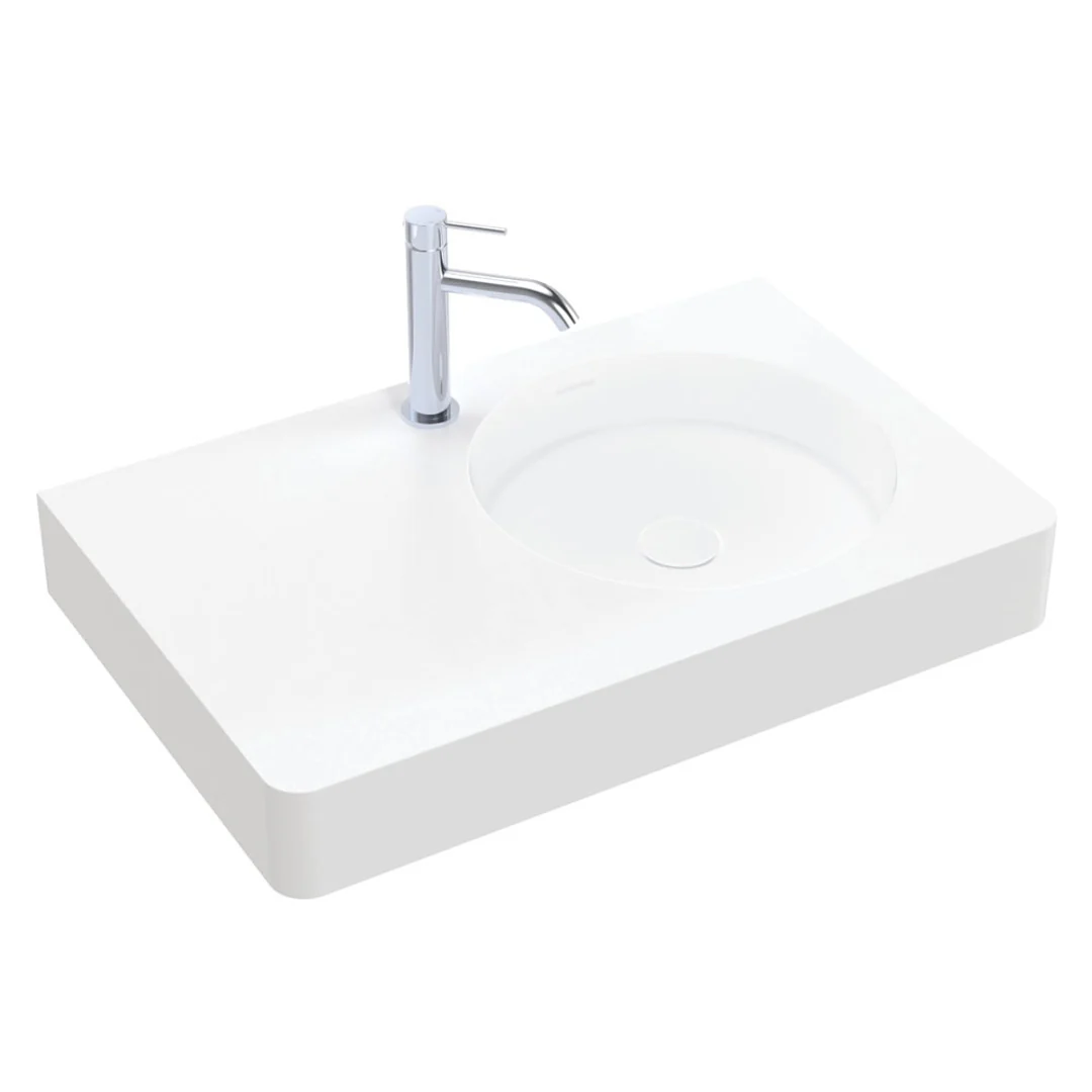 Fienza Encanto 700 Wall Hung Basin Right Hand Bowl 1 Tap Hole - Image 2
