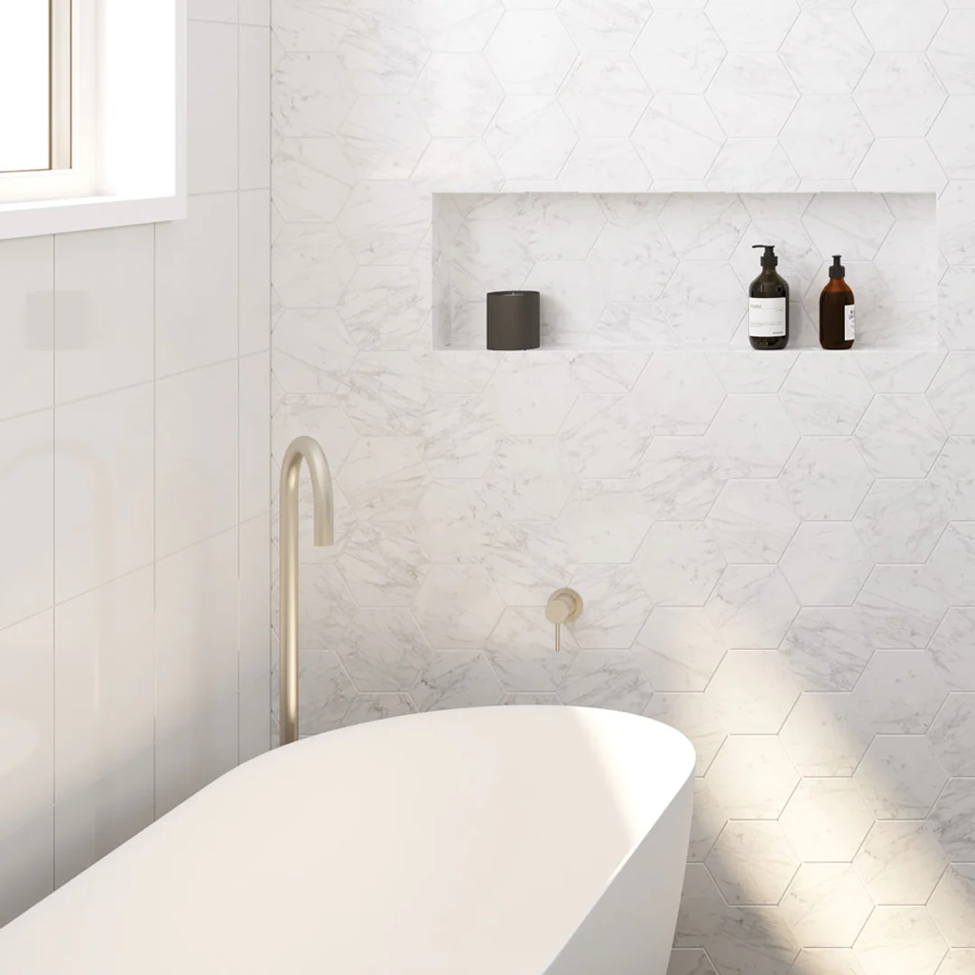 Fienza Gooseneck Floor Mounted Bath Outlet Kaya Brushed Nickel - Image 5