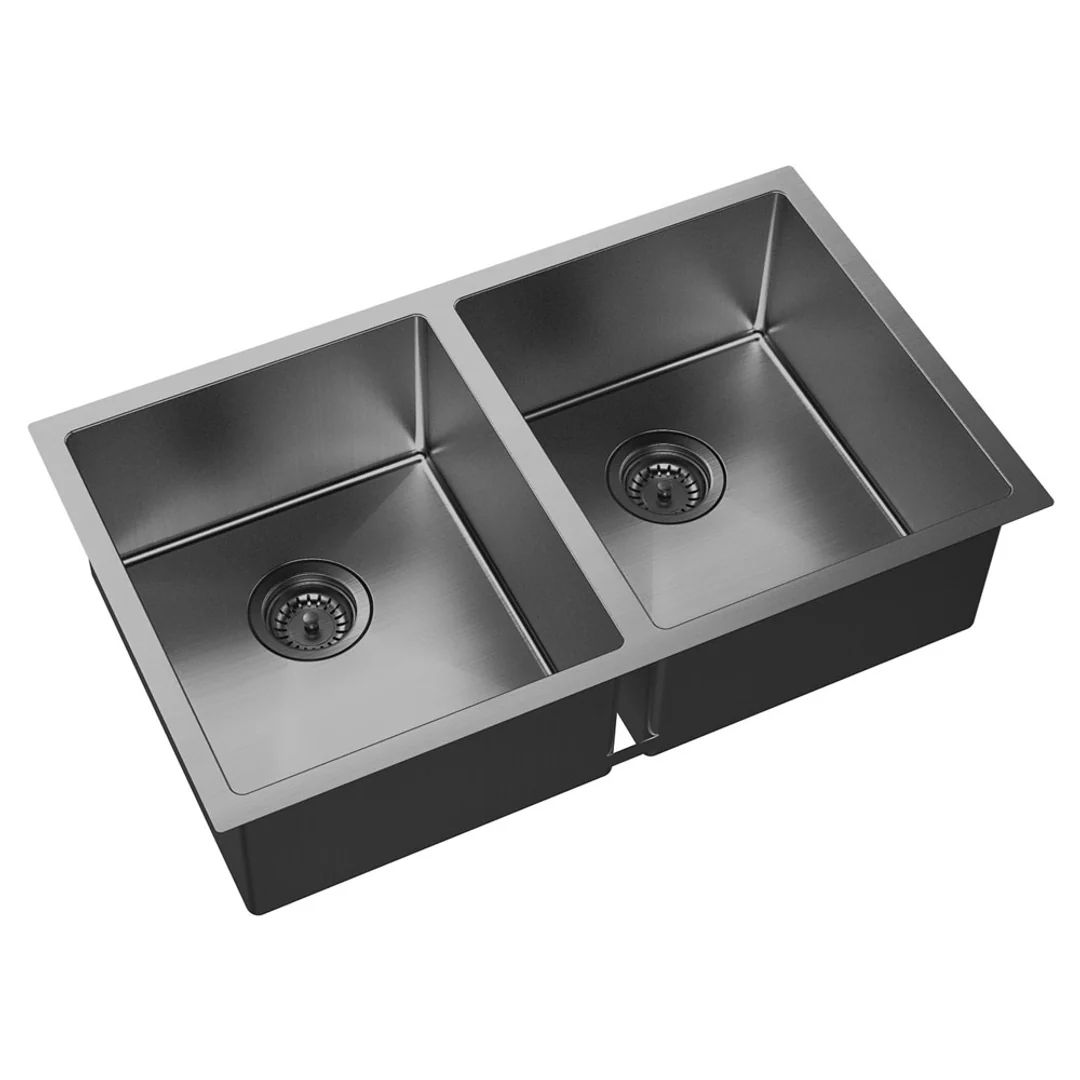 Fienza Hana Double Bowl Sink 27L-27L Carbon Metal Inc Sink Protector 2 760X450X200mm - Image 11