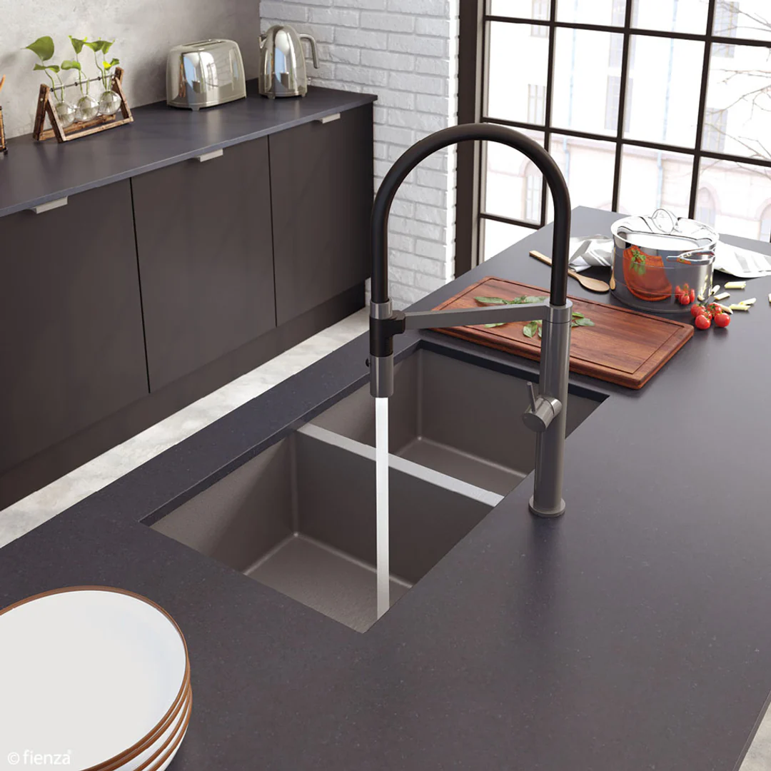 Fienza Hana Double Bowl Sink 27L-27L Carbon Metal Inc Sink Protector 2 760X450X200mm - Image 12