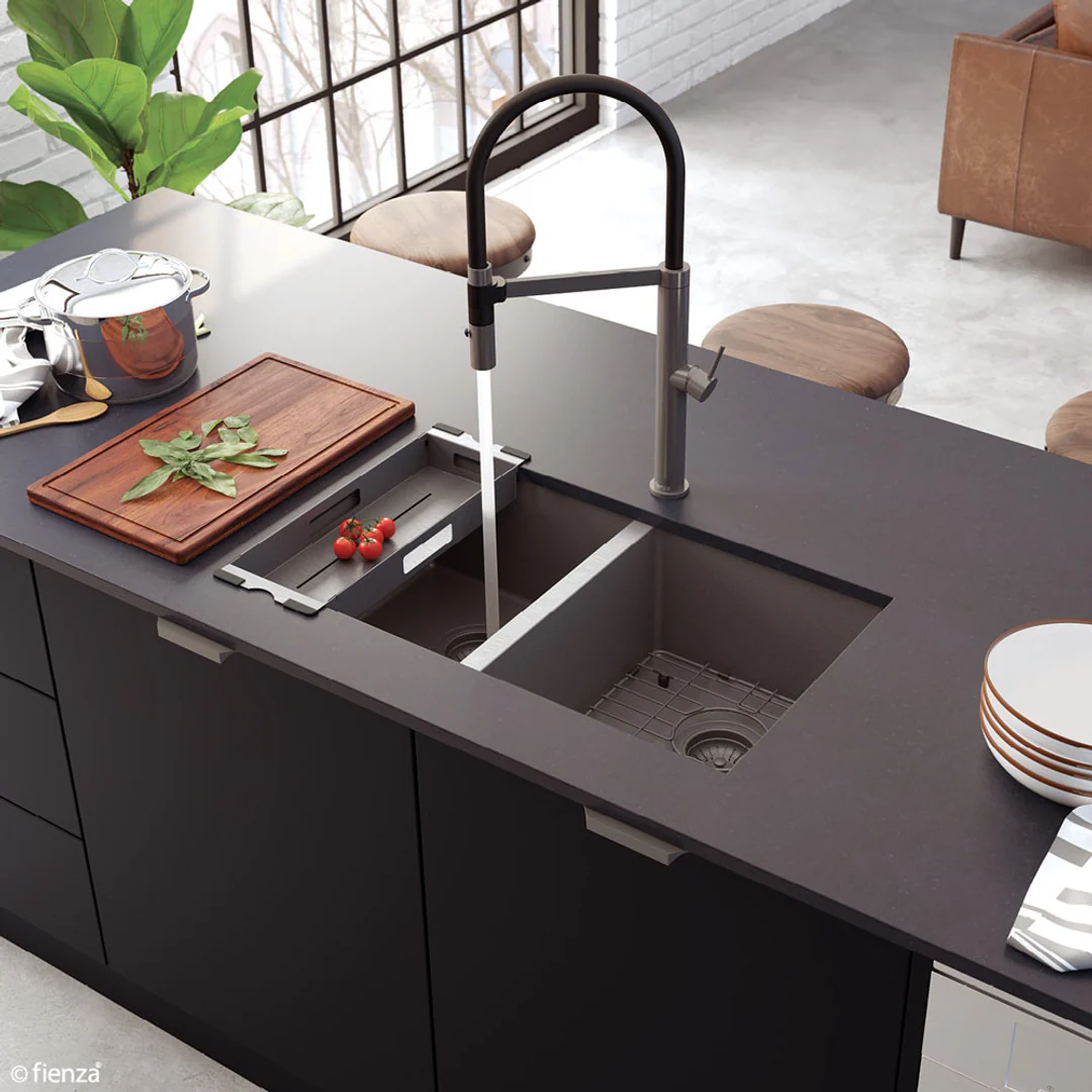Fienza Hana Double Bowl Sink 27L-27L Carbon Metal Inc Sink Protector 2 760X450X200mm - Image 14