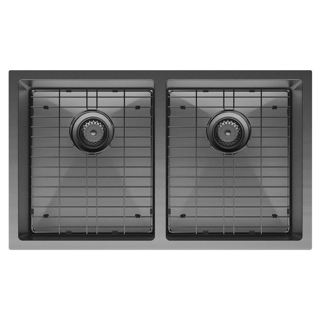 Fienza Hana Double Bowl Sink 27L-27L Carbon Metal Inc Sink Protector 2 760X450X200mm - Image 4