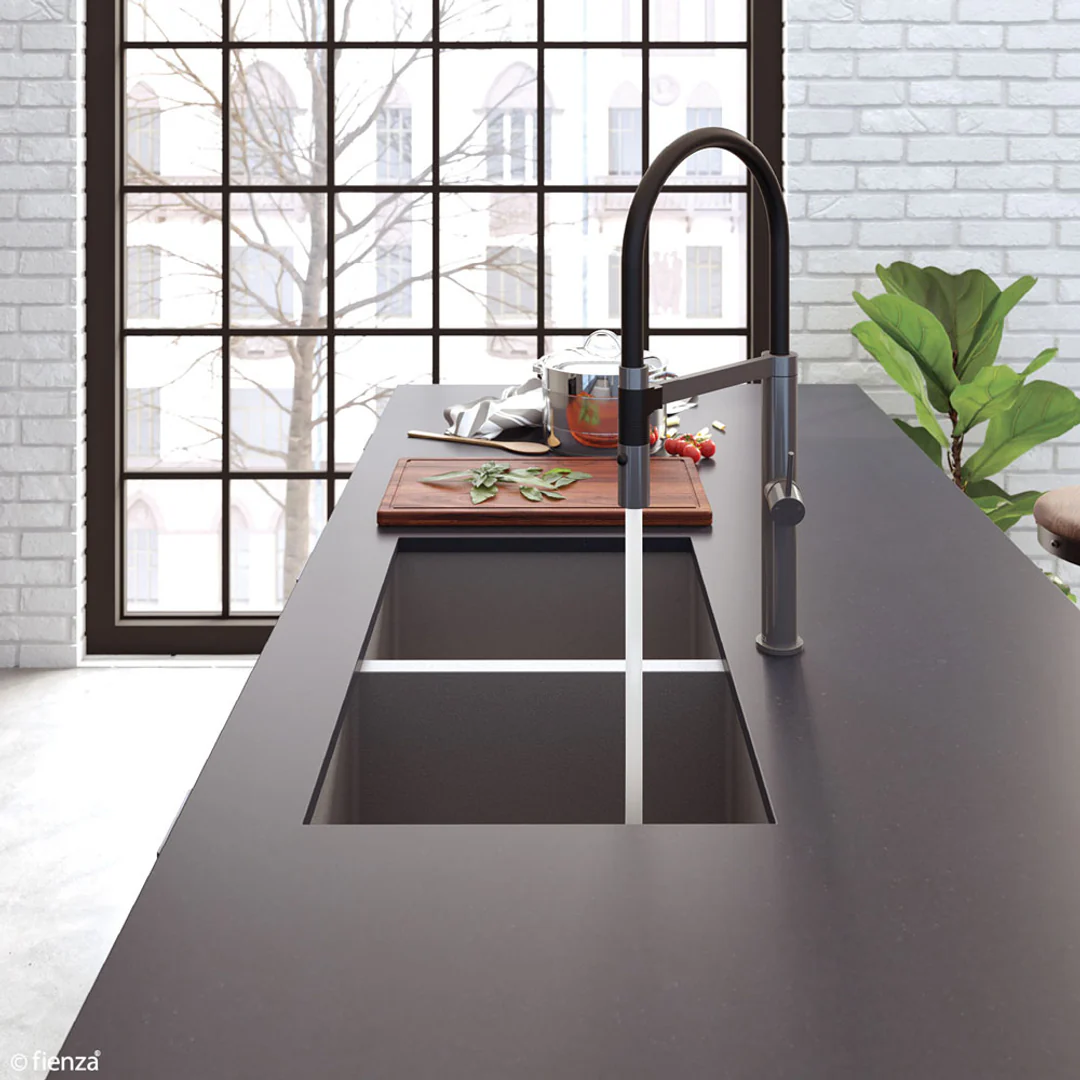 Fienza Hana Double Bowl Sink 27L-27L Carbon Metal Inc Sink Protector 2 760X450X200mm - Image 7