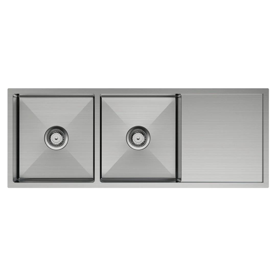 Fienza Hana 29L/29L Double Kitchen Sink With Drainer
