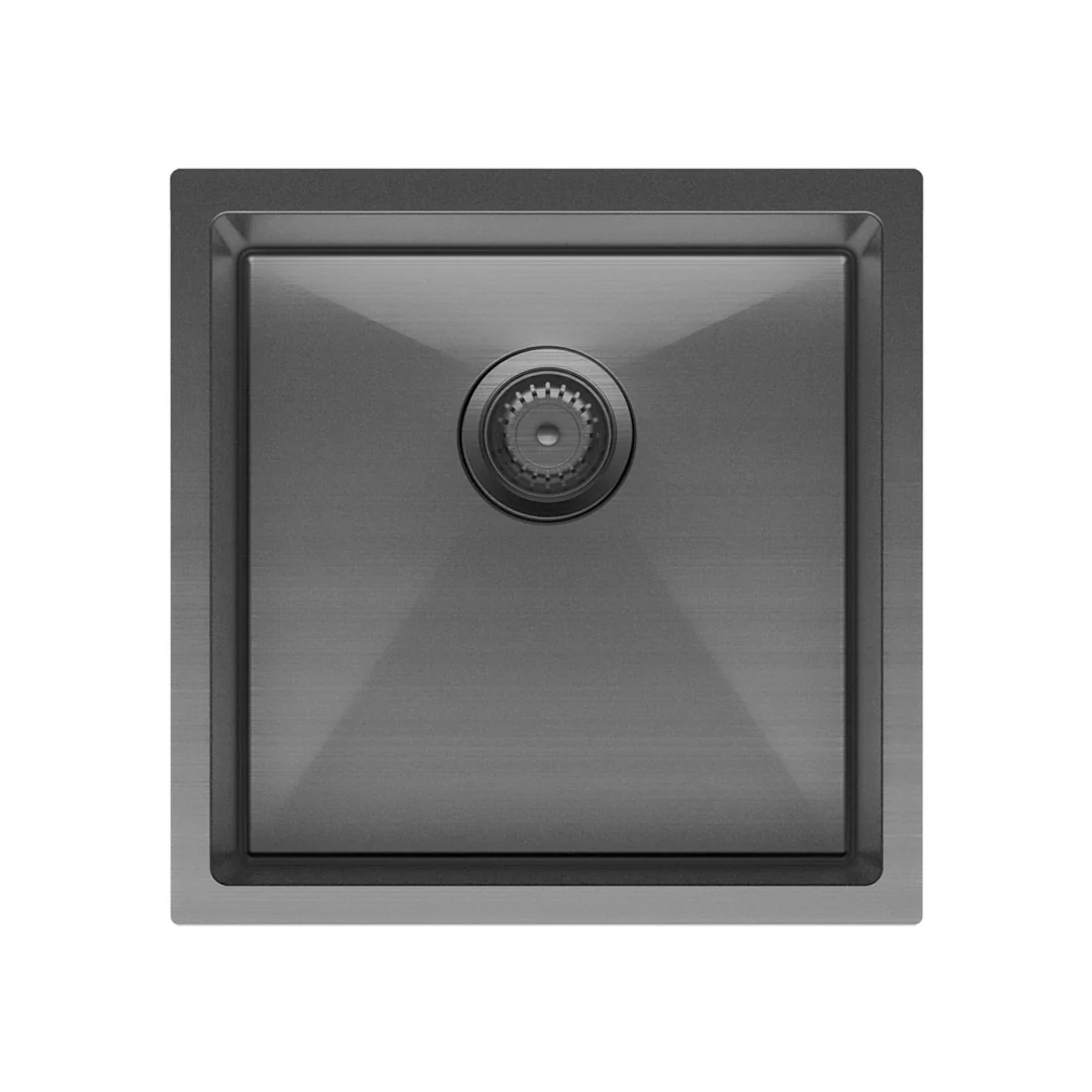 Fienza Hana Single Bowl Sink 32L Carbon Metal Inc Sink Protect 450X450X200mm - Image 2