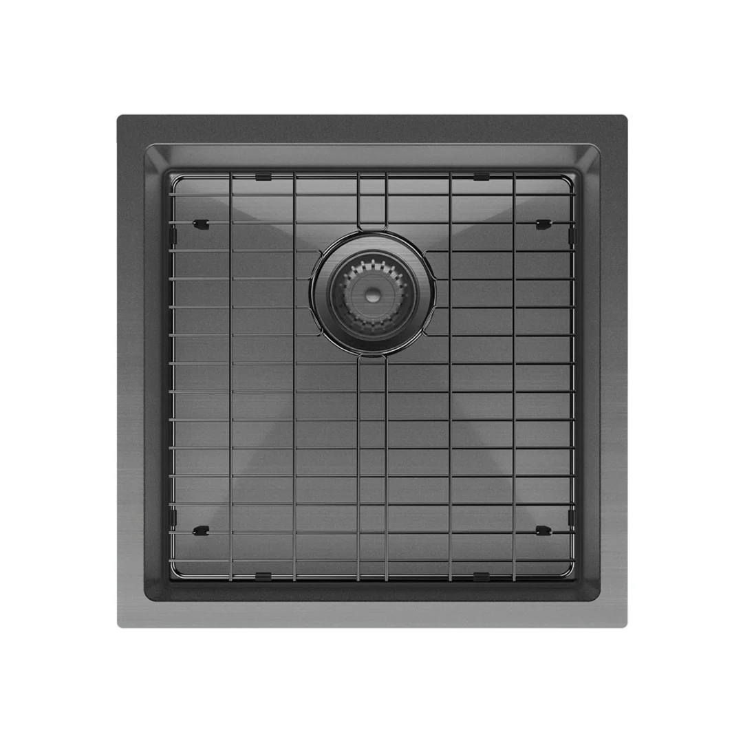 Fienza Hana Single Bowl Sink 32L Carbon Metal Inc Sink Protect 450X450X200mm - Image 7