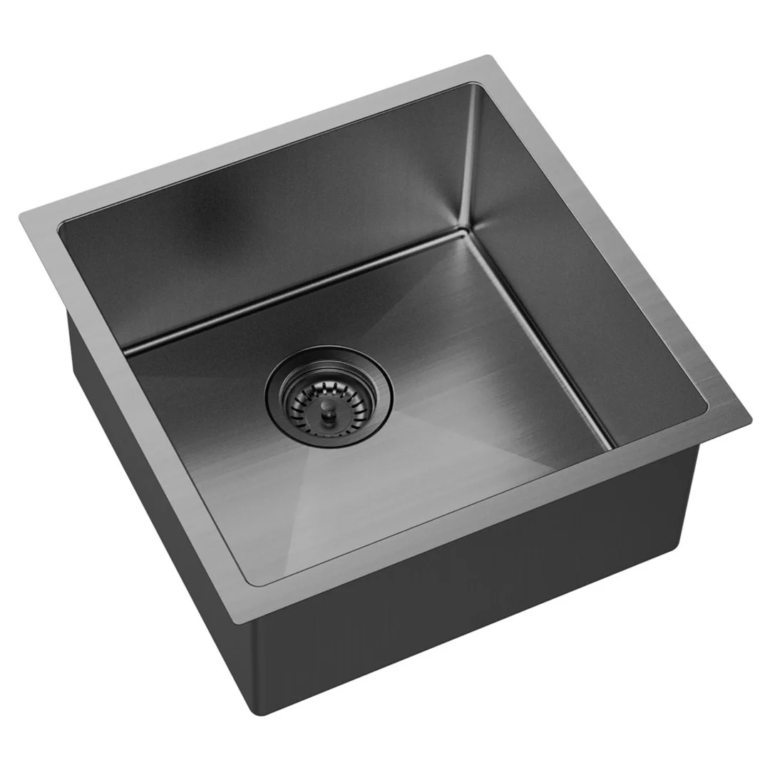 Fienza Hana Single Bowl Sink 32L Carbon Metal Inc Sink Protect 450X450X200mm - Image 8